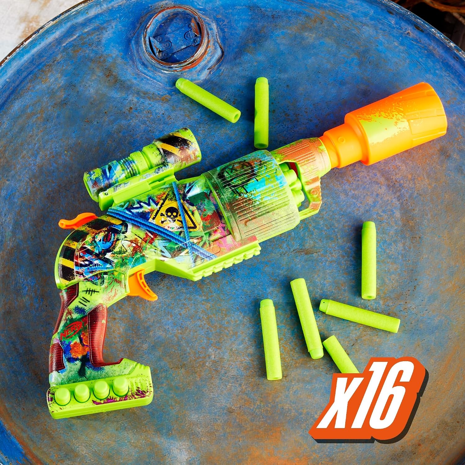 image:imageNerf Zombie Strikeout Dart Blaster 8 Nerf Elite Darts Foam Blade Pull Back Priming Outdoor Games Ages 8 Amazon ExclusiveZombie Driller