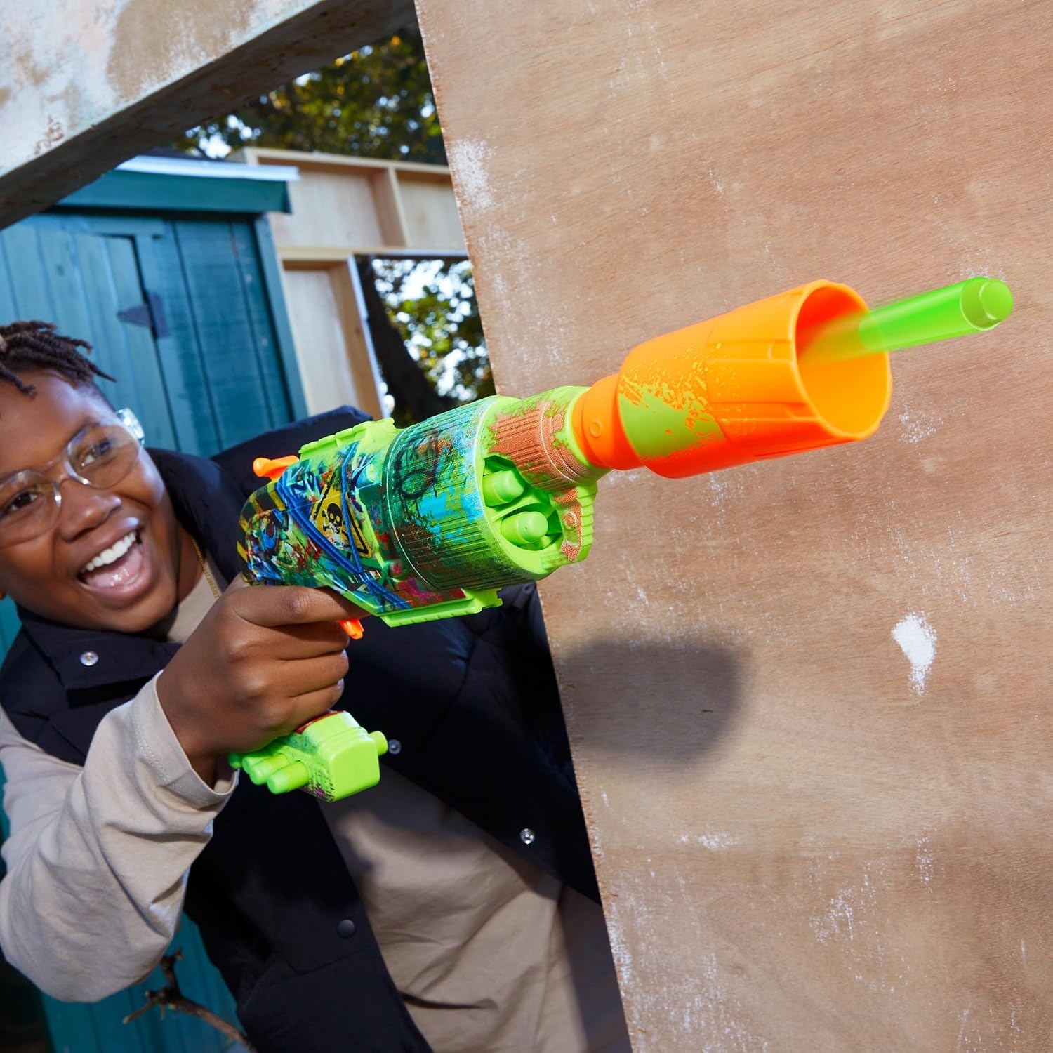 image:imageNerf Zombie Strikeout Dart Blaster 8 Nerf Elite Darts Foam Blade Pull Back Priming Outdoor Games Ages 8 Amazon ExclusiveZombie Driller
