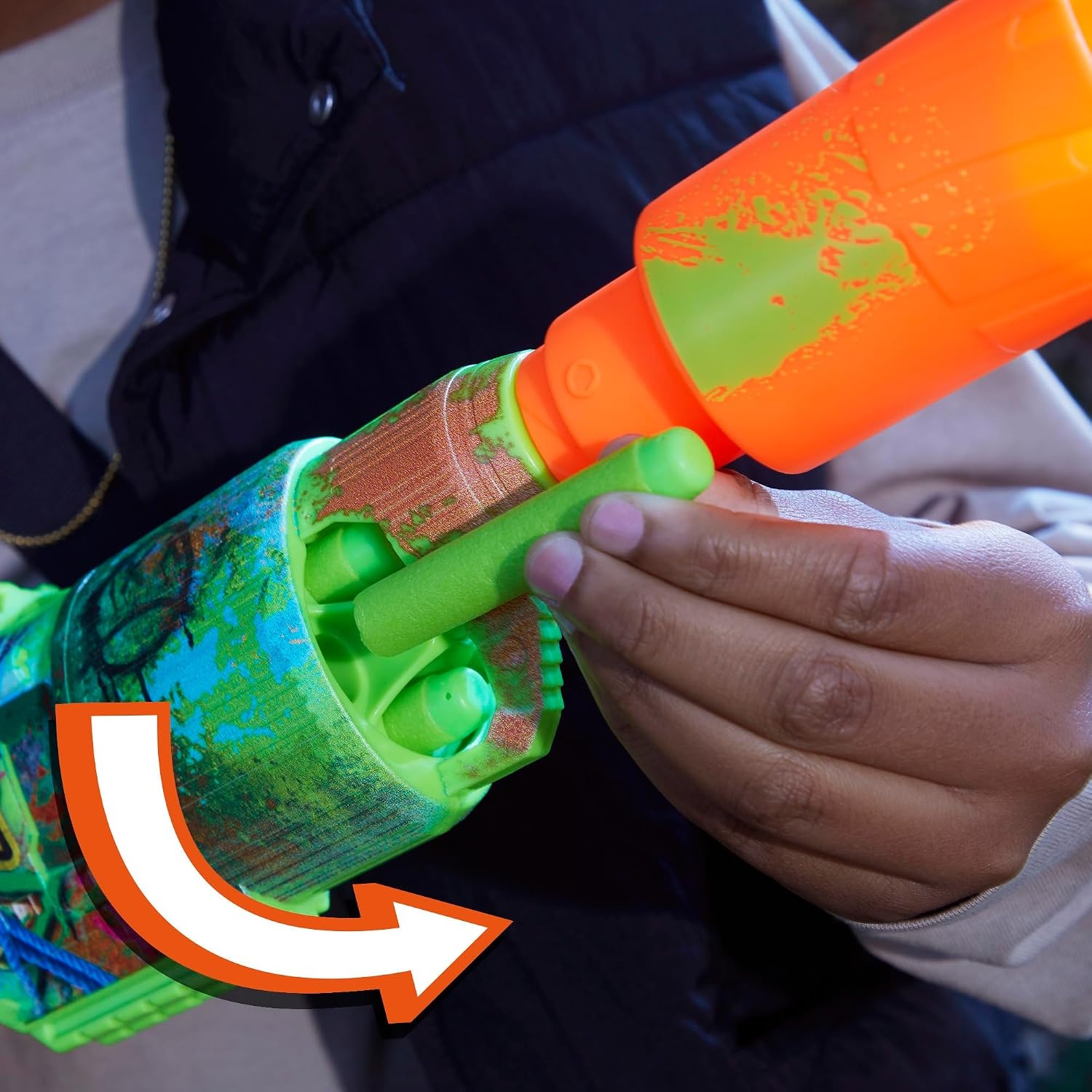 image:imageNerf Zombie Strikeout Dart Blaster 8 Nerf Elite Darts Foam Blade Pull Back Priming Outdoor Games Ages 8 Amazon ExclusiveZombie Driller