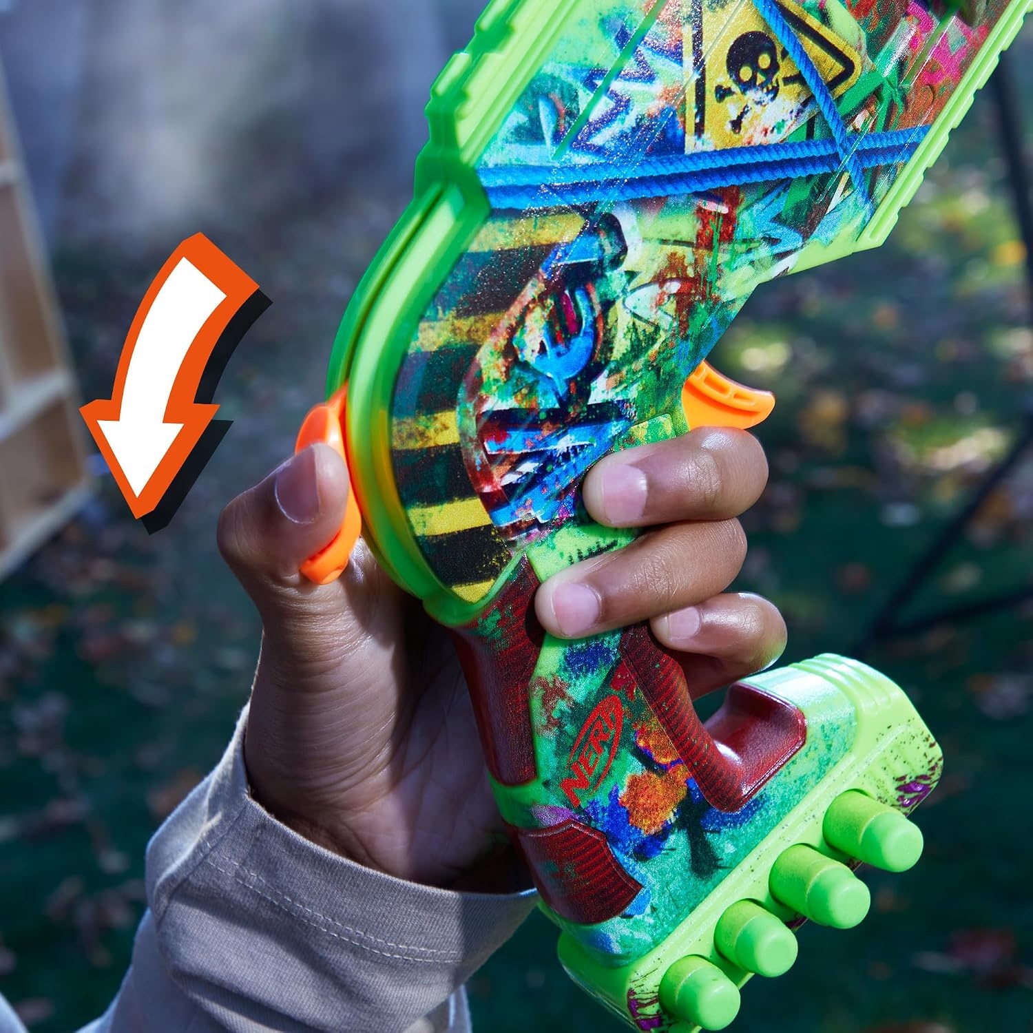 image:imageNerf Zombie Strikeout Dart Blaster 8 Nerf Elite Darts Foam Blade Pull Back Priming Outdoor Games Ages 8 Amazon ExclusiveZombie Driller