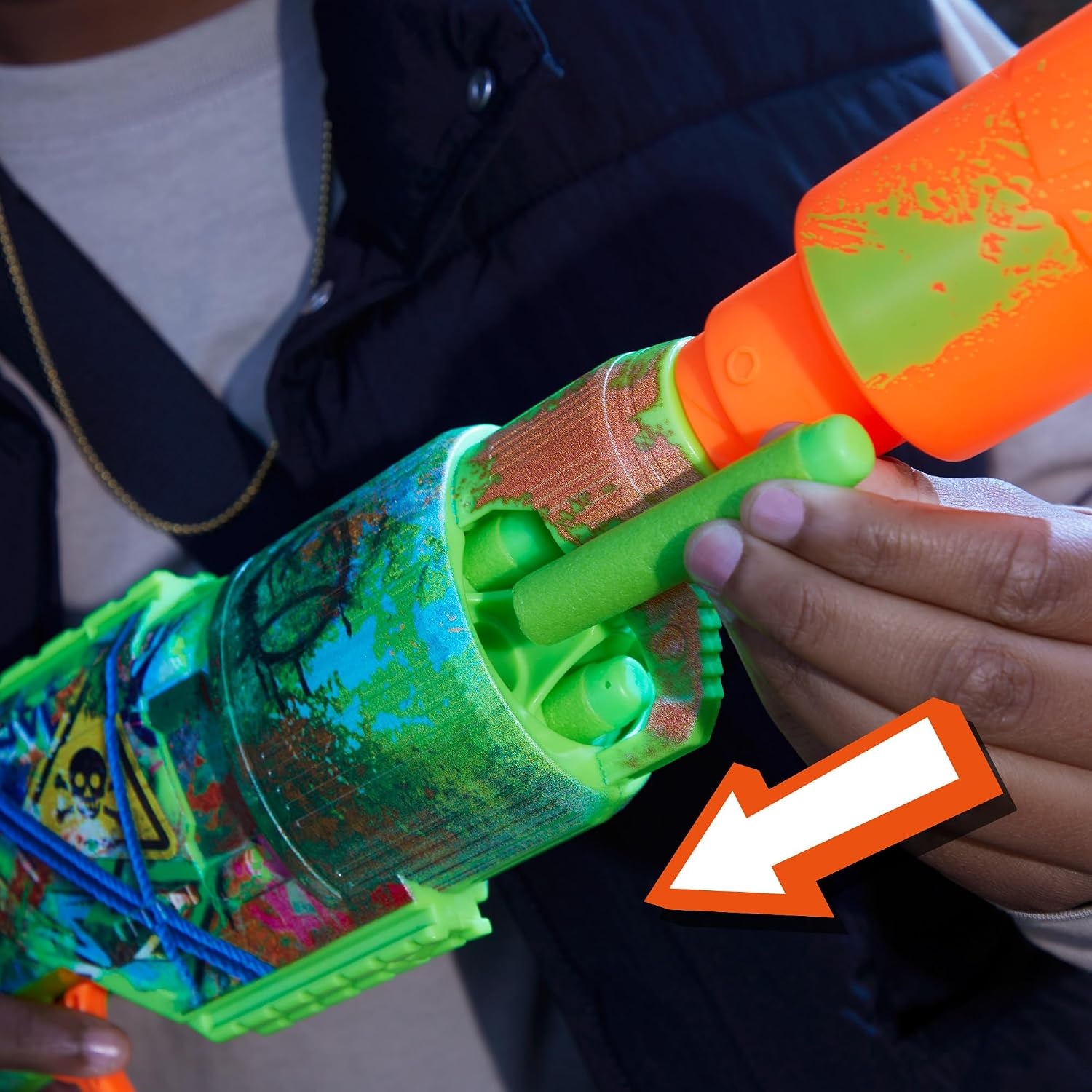 image:imageNerf Zombie Strikeout Dart Blaster 8 Nerf Elite Darts Foam Blade Pull Back Priming Outdoor Games Ages 8 Amazon ExclusiveZombie Driller