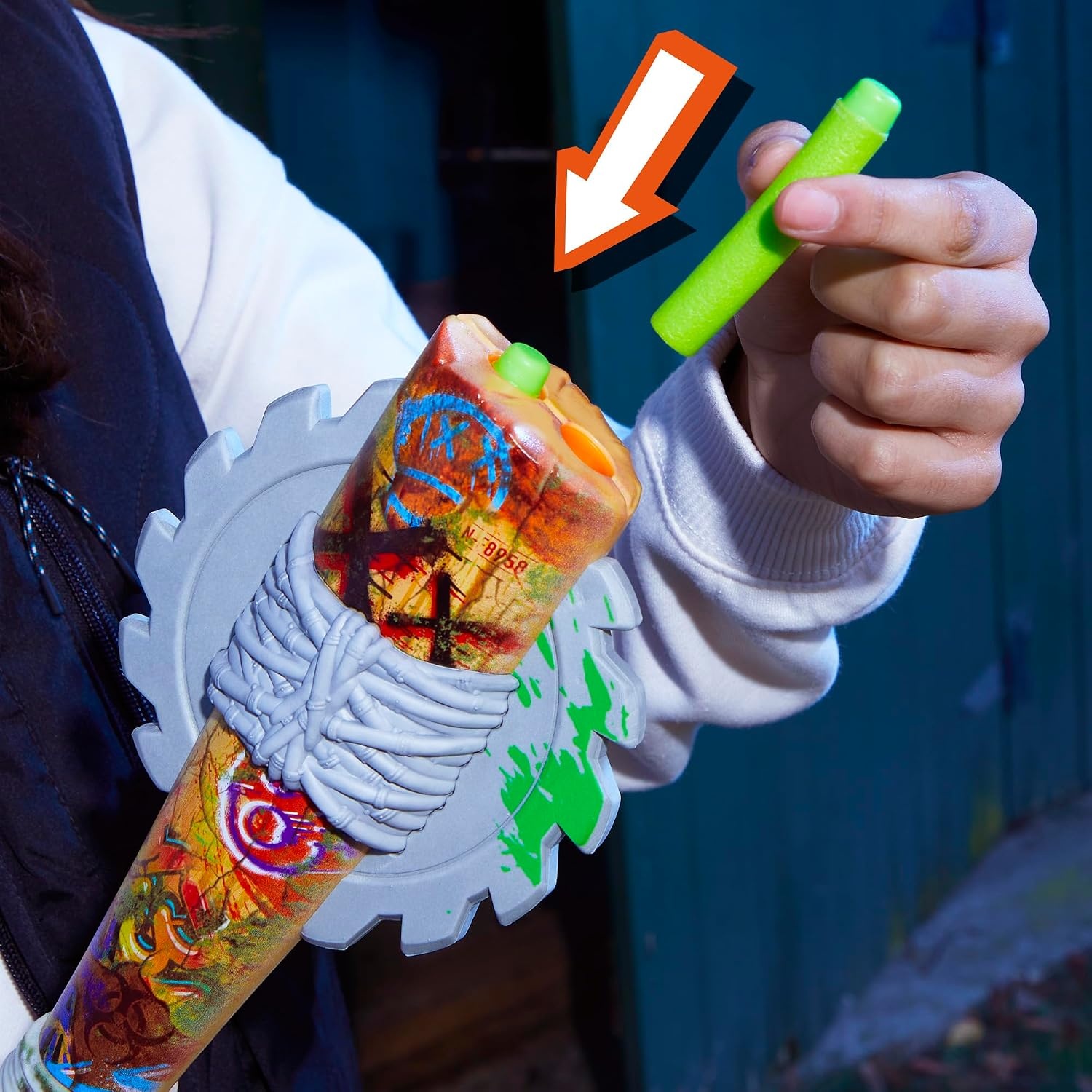 image:imageNerf Zombie Strikeout Dart Blaster 8 Nerf Elite Darts Foam Blade Pull Back Priming Outdoor Games Ages 8 Amazon ExclusiveZombie Strikeout