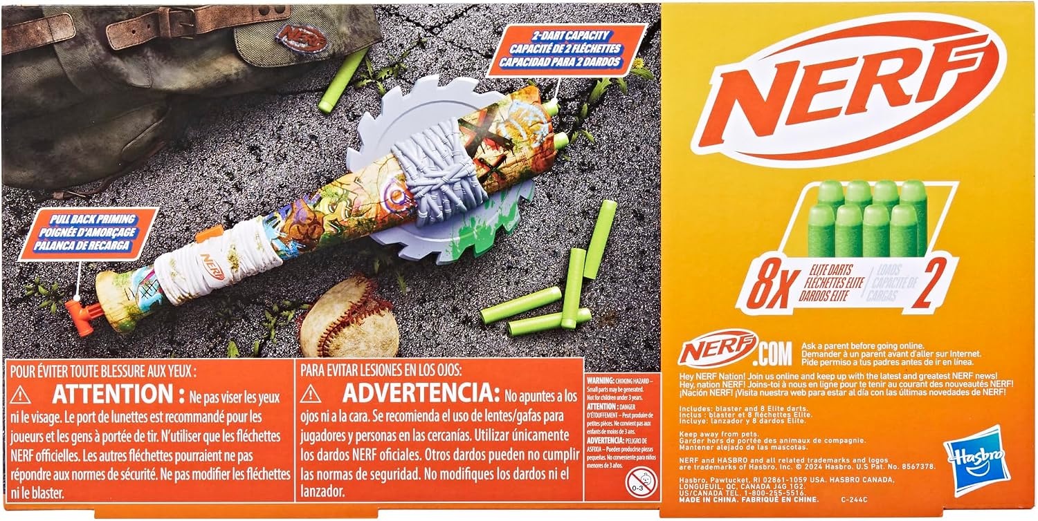 image:imageNerf Zombie Strikeout Dart Blaster 8 Nerf Elite Darts Foam Blade Pull Back Priming Outdoor Games Ages 8 Amazon ExclusiveZombie Strikeout