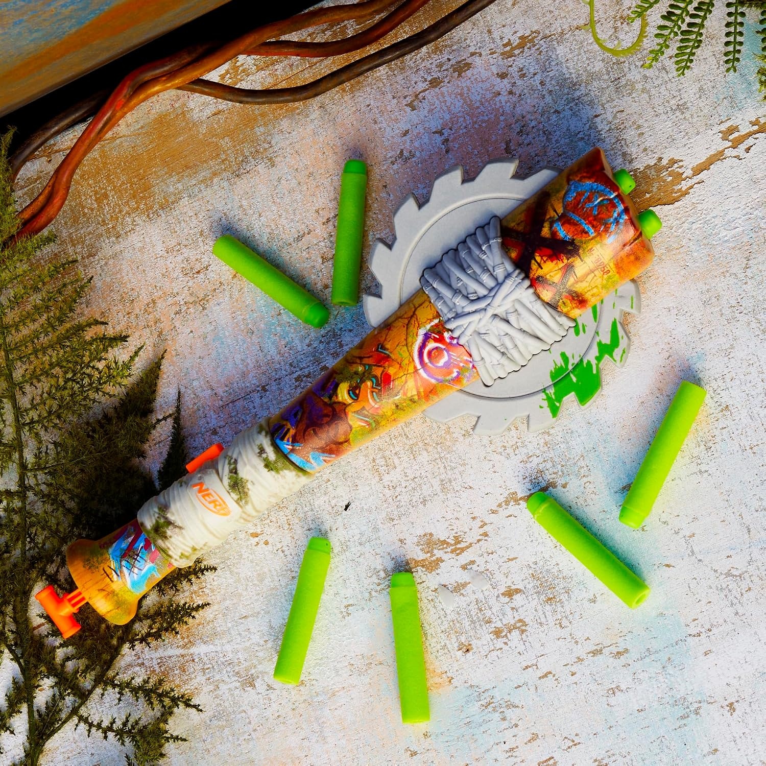 image:imageNerf Zombie Strikeout Dart Blaster 8 Nerf Elite Darts Foam Blade Pull Back Priming Outdoor Games Ages 8 Amazon ExclusiveZombie Strikeout