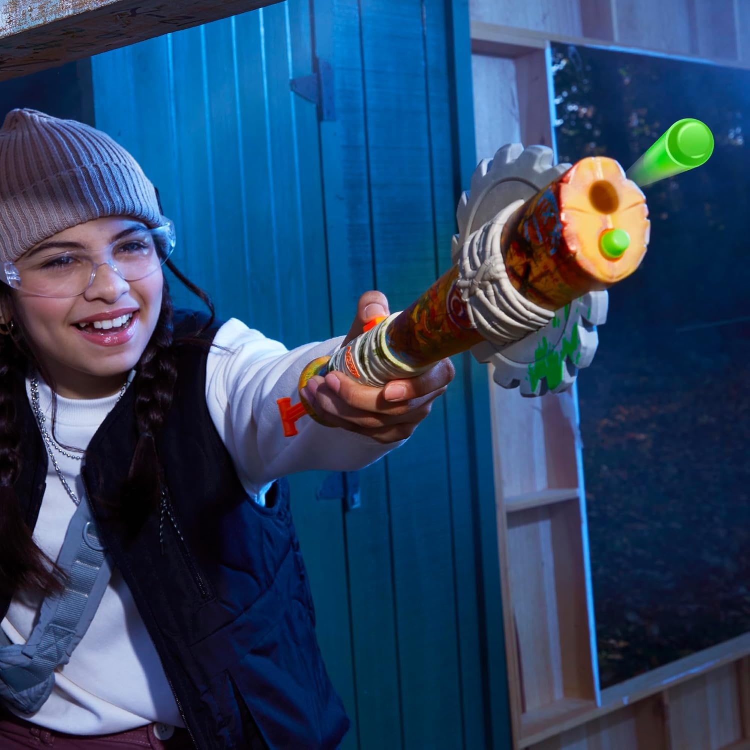 image:imageNerf Zombie Strikeout Dart Blaster 8 Nerf Elite Darts Foam Blade Pull Back Priming Outdoor Games Ages 8 Amazon ExclusiveZombie Strikeout