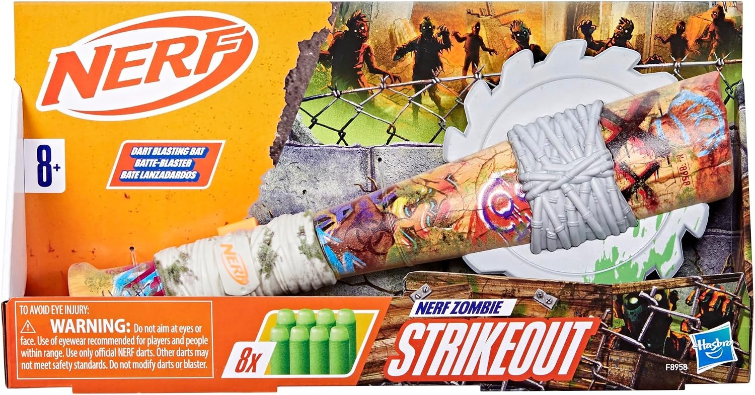 image:imageNerf Zombie Strikeout Dart Blaster 8 Nerf Elite Darts Foam Blade Pull Back Priming Outdoor Games Ages 8 Amazon ExclusiveZombie Strikeout