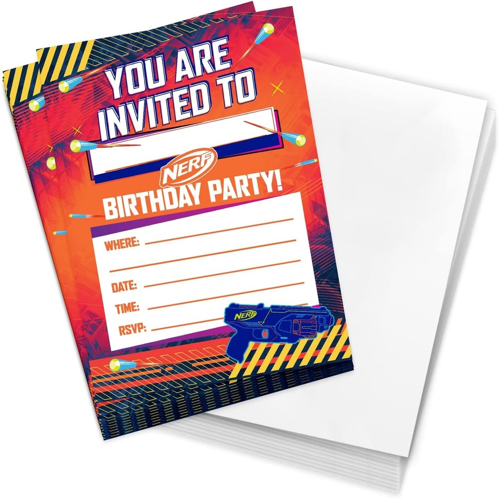 image:imageDesert Cactus Nerf Birthday Party Invitation Cards 10 count A
