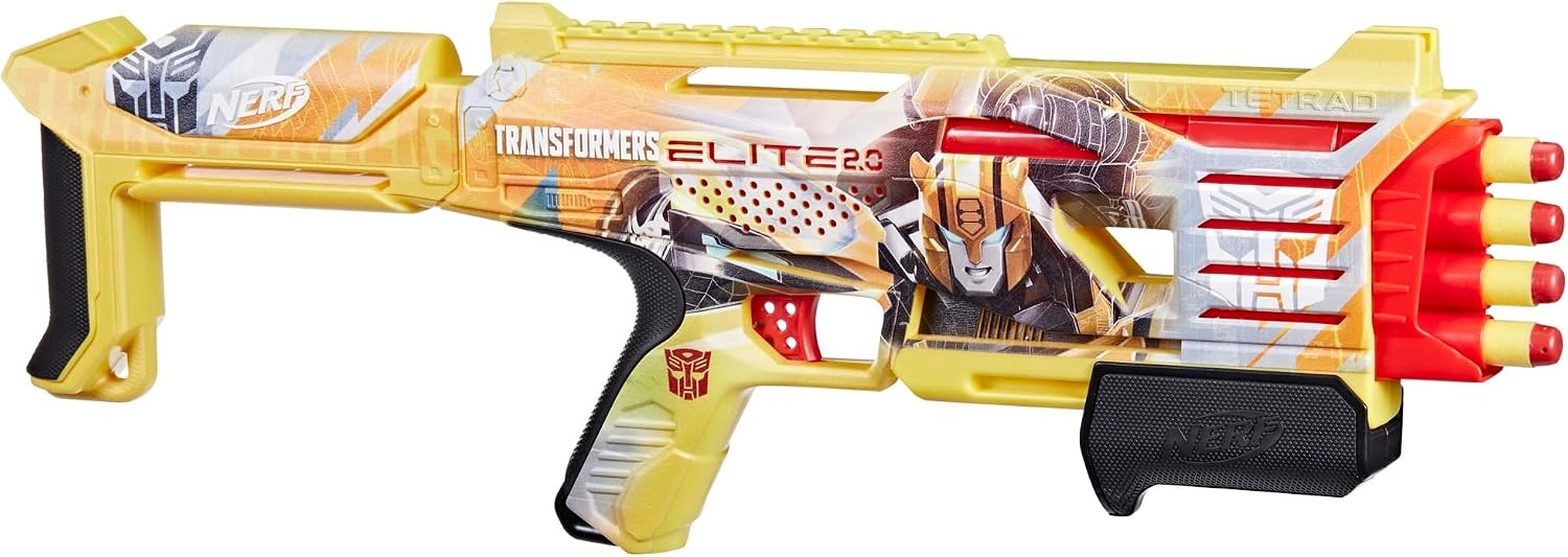 image:imageNerf Transformers Bumblebee Dart Blaster 8 Nerf Elite Darts Pump Action Toy Foam Blasters for 8 Year Old Boys amp Girls amp Up Amazon Exclusive