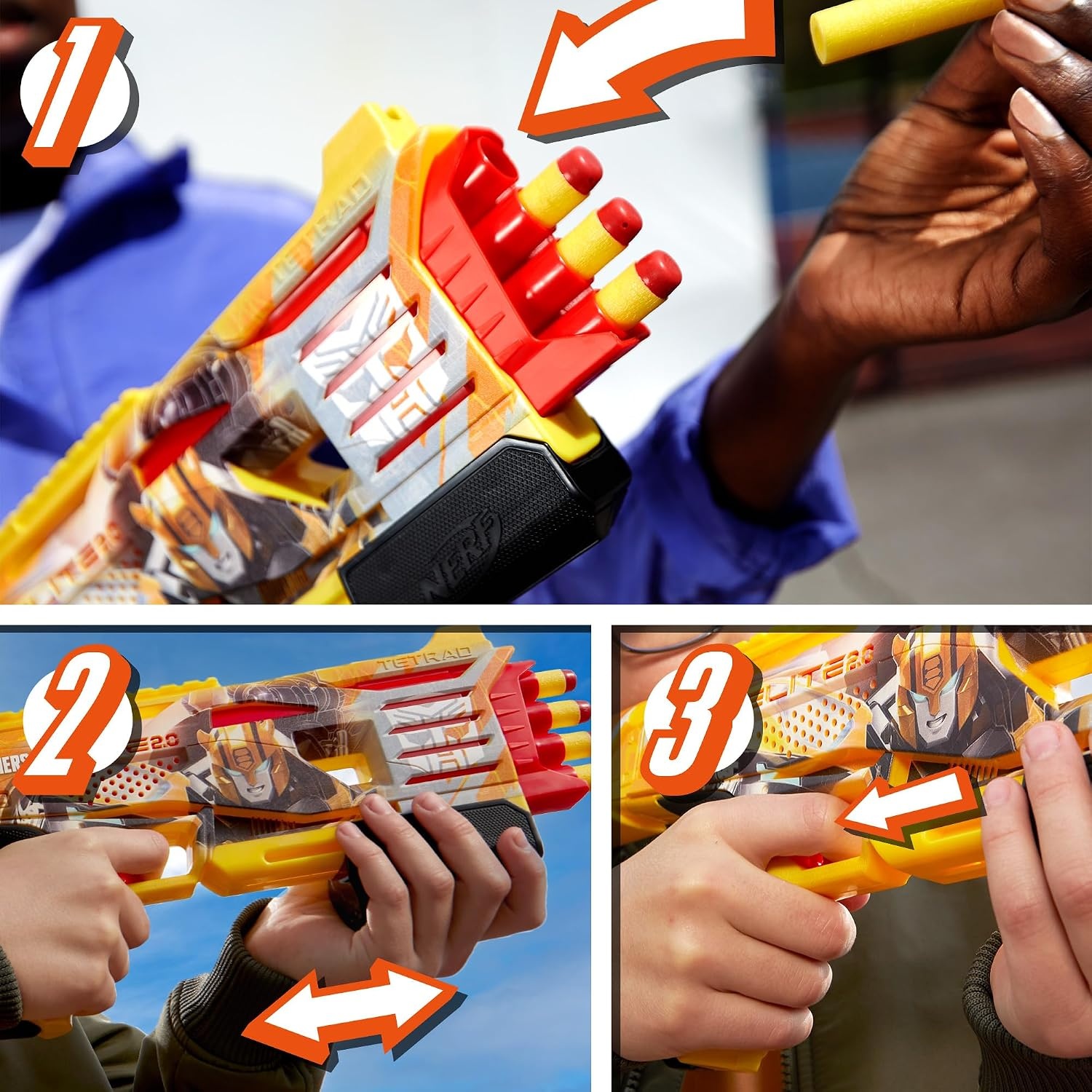 image:imageNerf Transformers Bumblebee Dart Blaster 8 Nerf Elite Darts Pump Action Toy Foam Blasters for 8 Year Old Boys amp Girls amp Up Amazon Exclusive