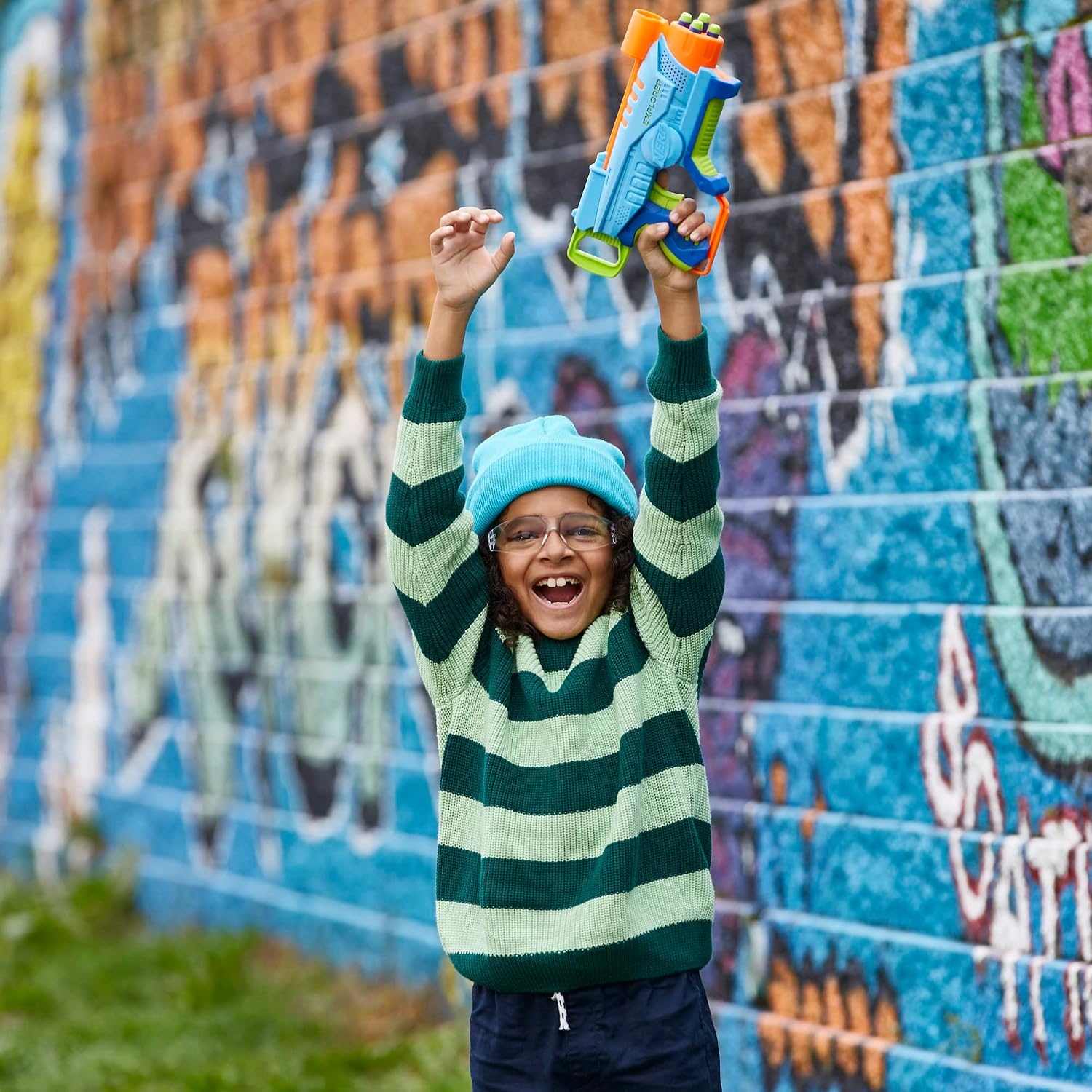 image:imageNERF Elite Junior Explorer EasyPlay Toy Foam Blaster 8 Darts for Kids Outdoor Games Ages 6 amp Up