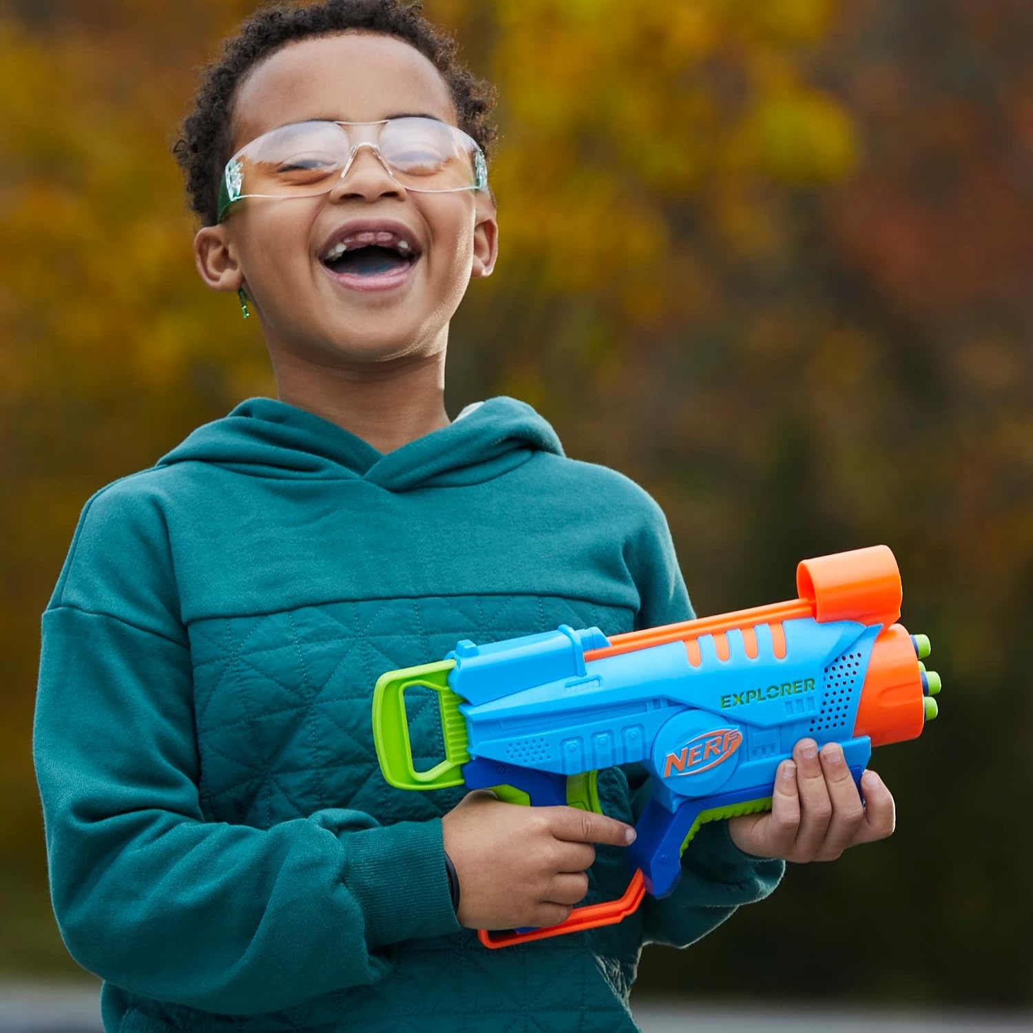 image:imageNERF Elite Junior Explorer EasyPlay Toy Foam Blaster 8 Darts for Kids Outdoor Games Ages 6 amp Up