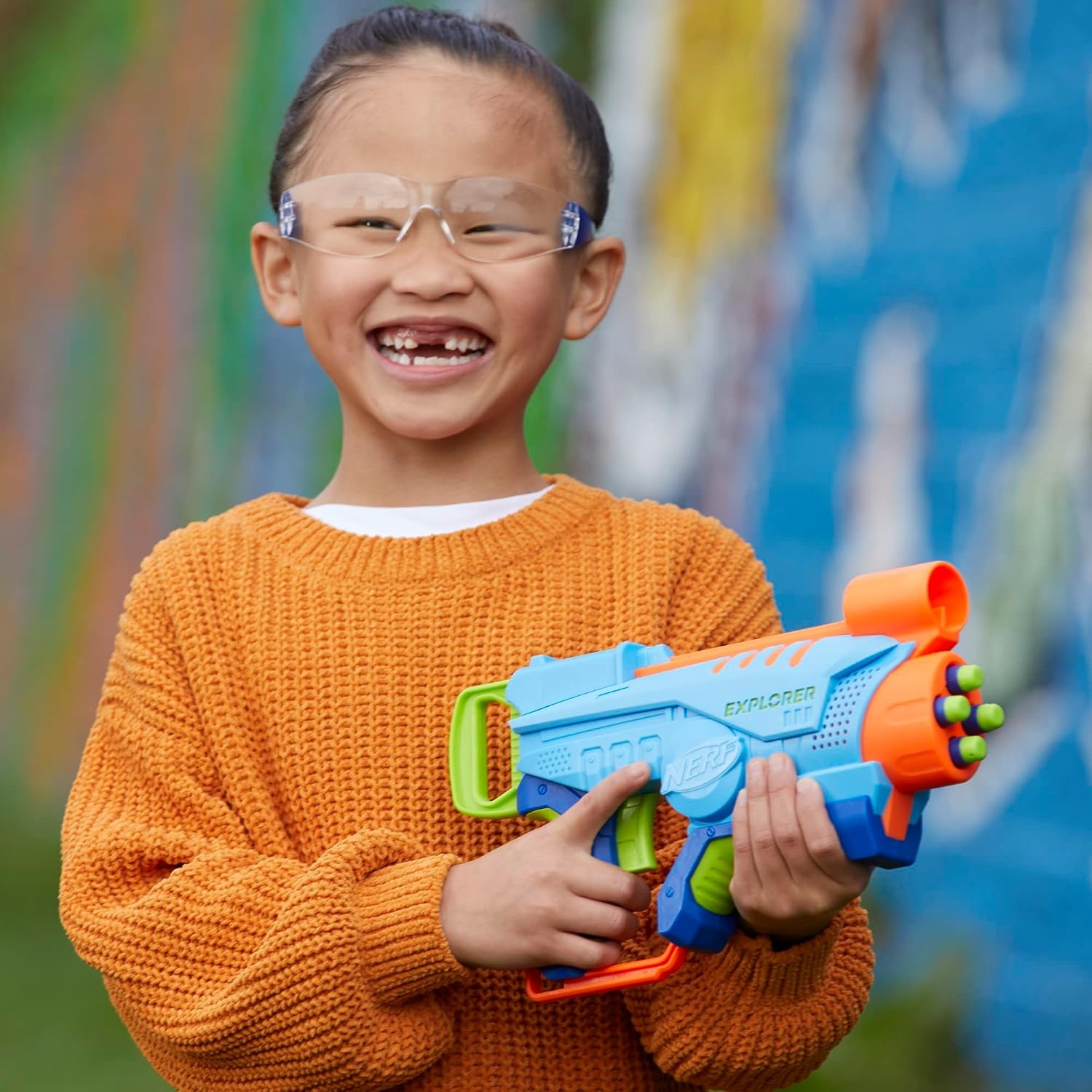 image:imageNERF Elite Junior Explorer EasyPlay Toy Foam Blaster 8 Darts for Kids Outdoor Games Ages 6 amp Up
