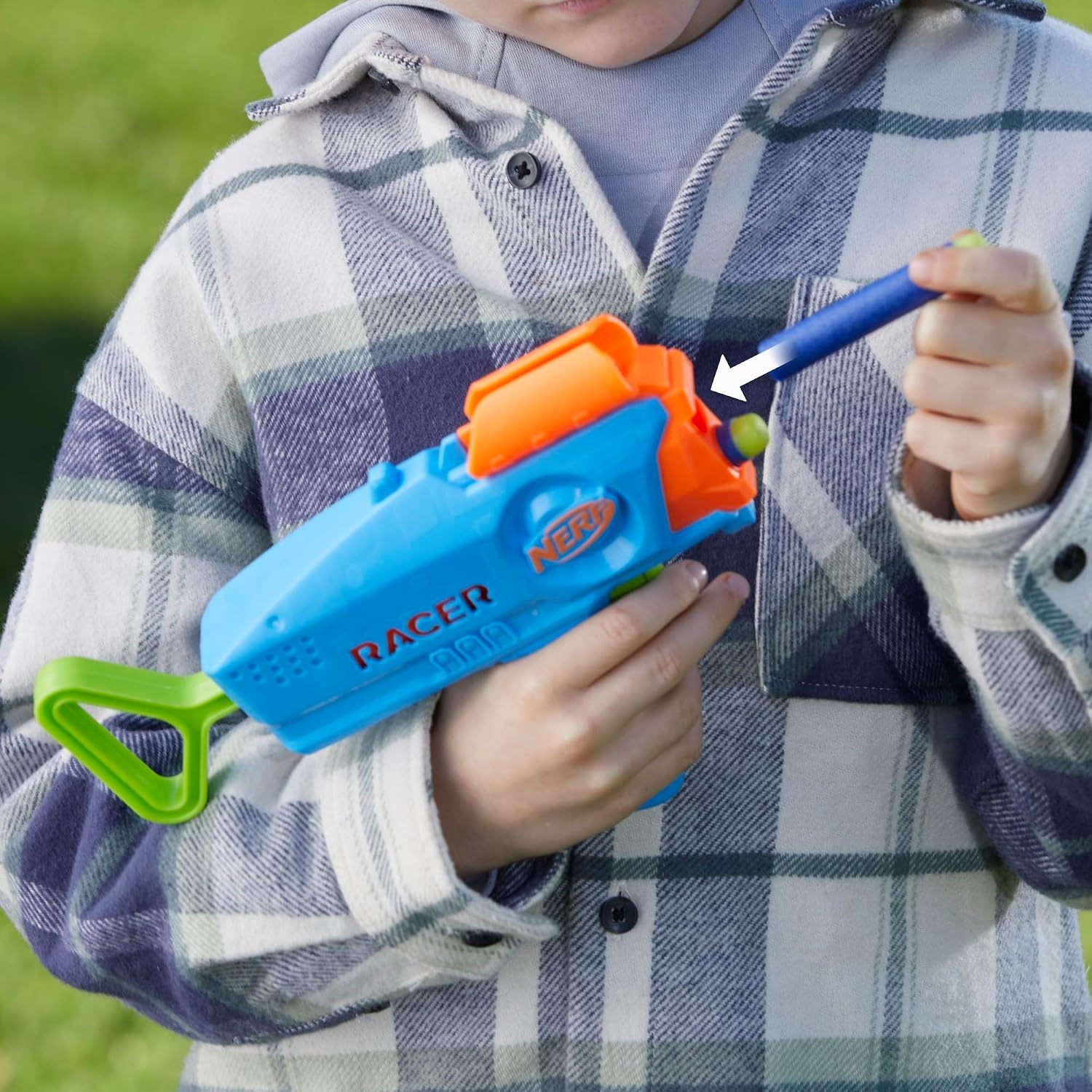 image:imageNERF Elite Junior Racer Easy Play Dart Blaster 4 Nerf Elite Darts Nerf Blaster Outdoor Toys for Kids Ages 6