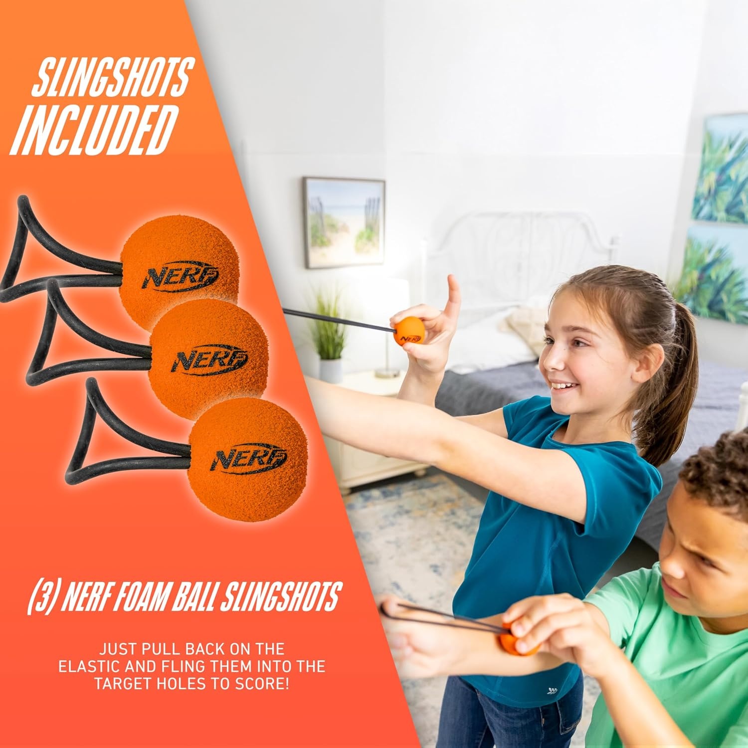 image:imageNERF Fling n Score Inflatable Slingshot Target Game 24 Door Toy