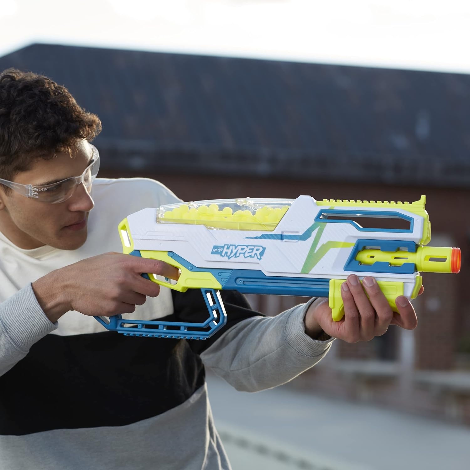 image:imageNERF Hyper Bundle Siege50 PumpAction Blaster Up to 110 FPS Velocity Eyewear Amazon Exclusive