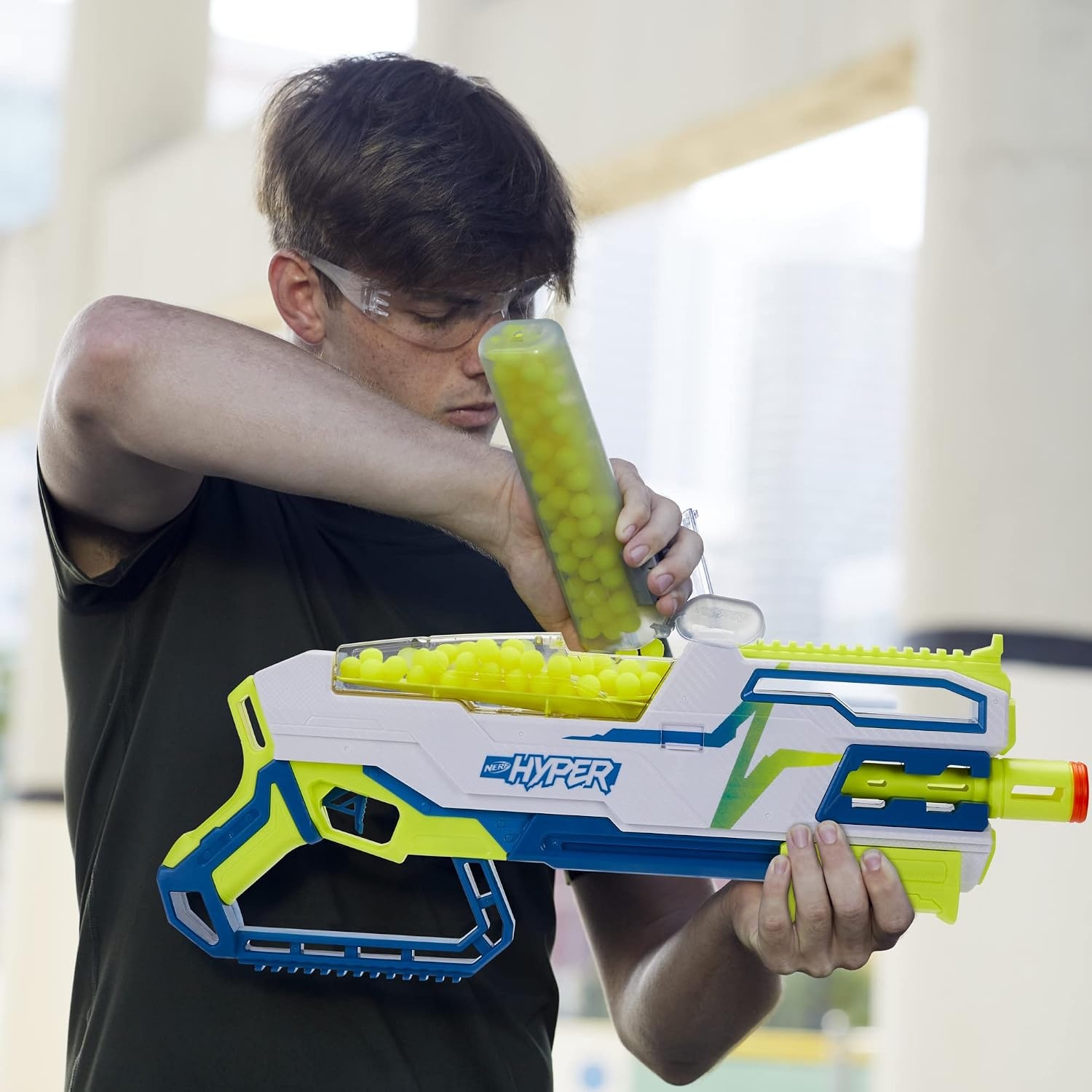 image:imageNERF Hyper Bundle Siege50 PumpAction Blaster Up to 110 FPS Velocity Eyewear Amazon Exclusive