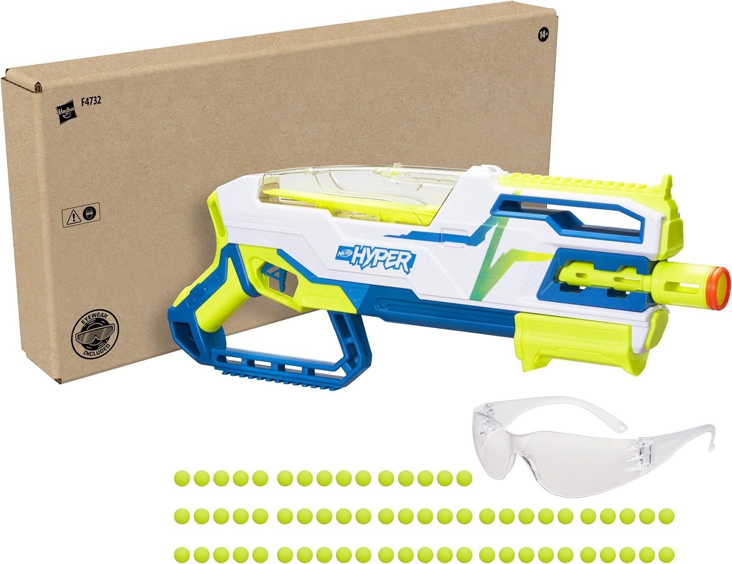 image:imageNERF Hyper Bundle Siege50 PumpAction Blaster Up to 110 FPS Velocity Eyewear Amazon Exclusive