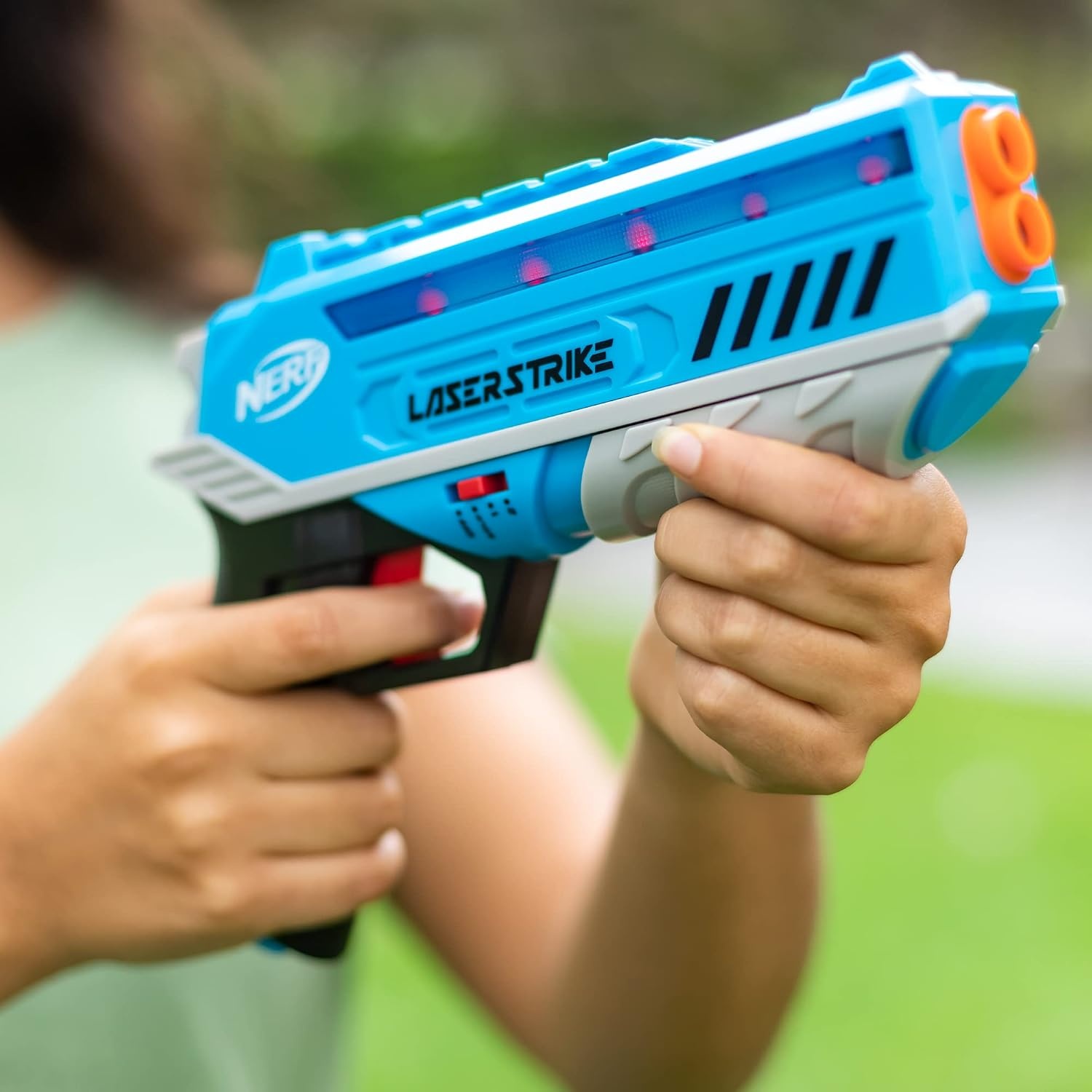 image:imageNERF Laser Strike 2 Player Laser Tag Game Pack Complete with 2 300ft Range Blasters amp 2 Holsters Indoor or Outdoor Play Arcade Games Toys for Kids amp Family