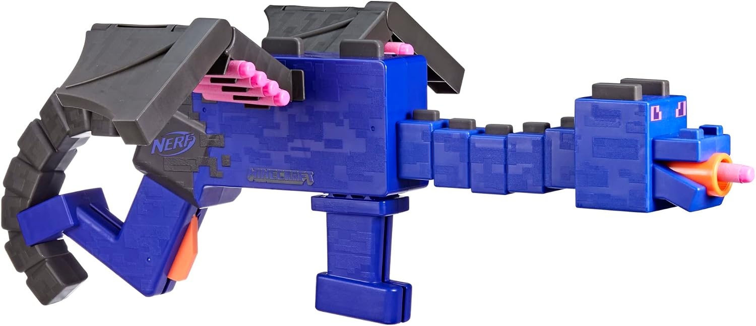 image:imageNERF Minecraft Ender Dragon Blaster 4Dart Internal Clip 12 NERF Elite Foam Darts Design Inspired by Mob in The Game