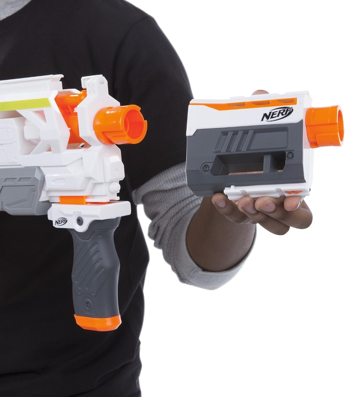 image:imageNERF Modulus ECS Motorized Blaster Removable Scope Drop Grip Barrel Stock 10Dart Clip Amazon ExclusiveFrustrationFree Packaging