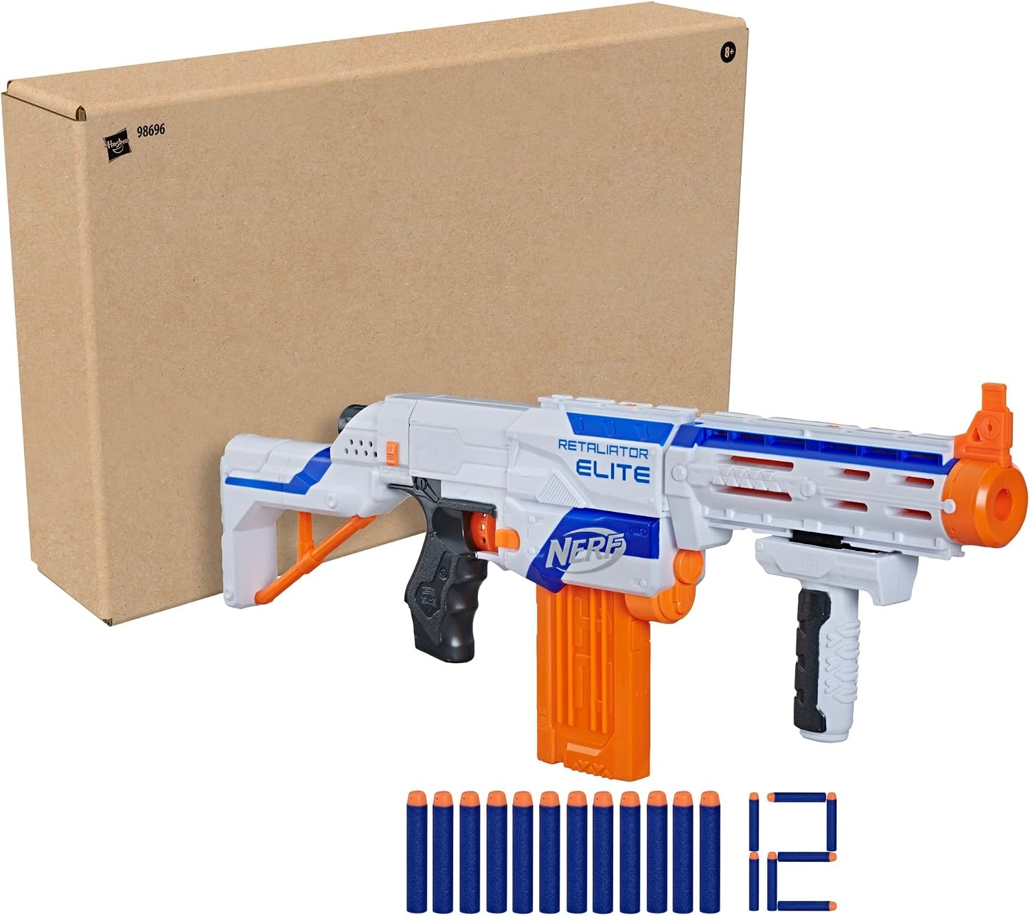 image:imageNERF NStrike Elite Retaliator Blaster Stock Grip Barrel 12Clip 12 Darts Outdoor Toys for Kids 8 Amazon Exclusive