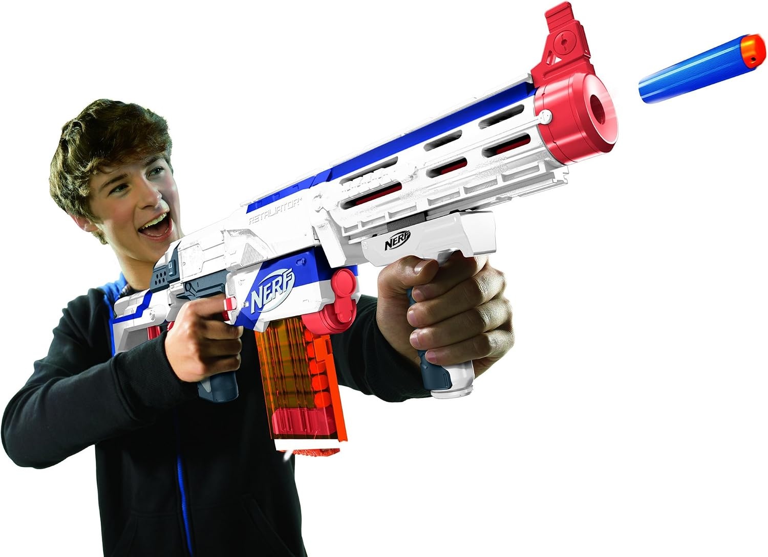 image:imageNERF NStrike Elite Retaliator Blaster Stock Grip Barrel 12Clip 12 Darts Outdoor Toys for Kids 8 Amazon Exclusive