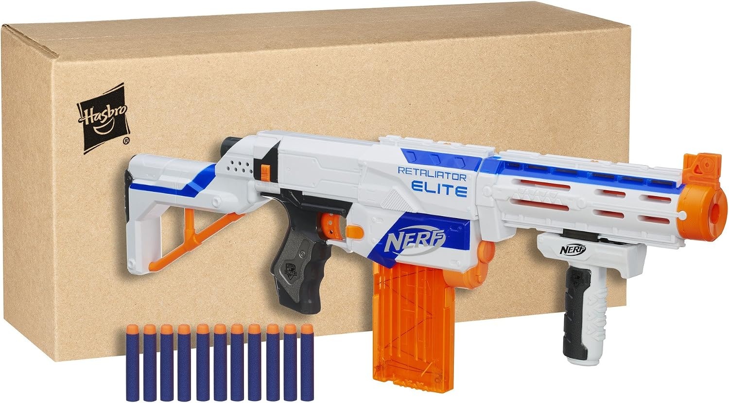 image:imageNERF NStrike Elite Retaliator Blaster Stock Grip Barrel 12Clip 12 Darts Outdoor Toys for Kids 8 Amazon Exclusive