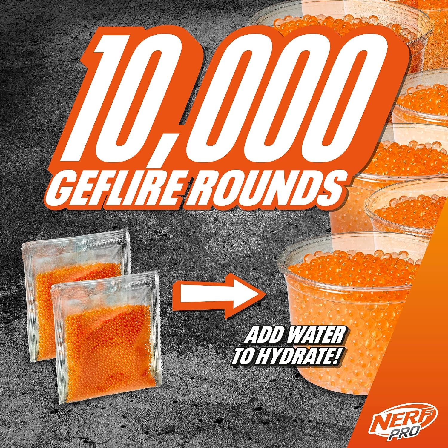 image:imageNERF Pro Gelfire Raid Blaster Fire 5 Rounds at Once 10000 Gel Rounds 800 Round Hopper Eyewear Toys for Teens Ages 14 amp Up