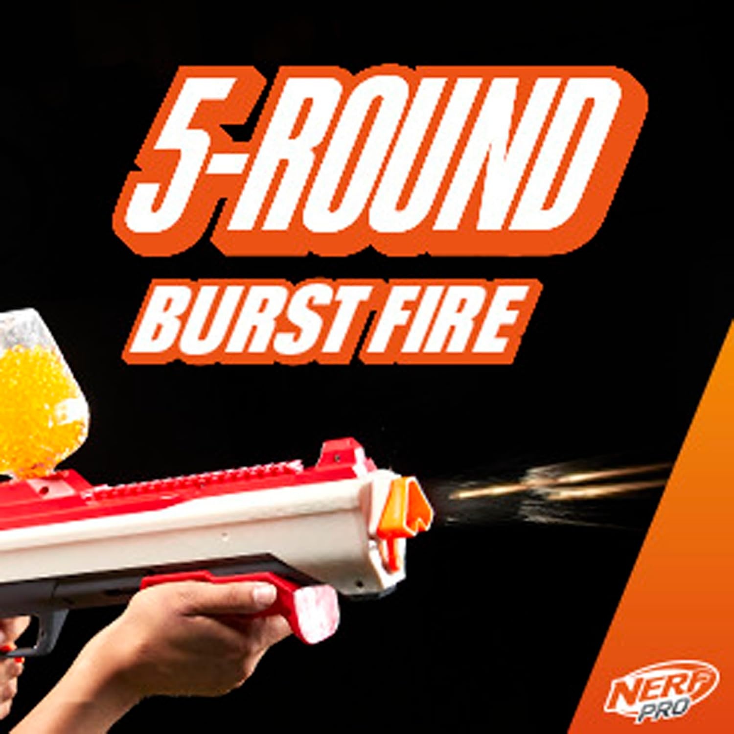 image:imageNERF Pro Gelfire Raid Blaster Fire 5 Rounds at Once 10000 Gel Rounds 800 Round Hopper Eyewear Toys for Teens Ages 14 amp Up