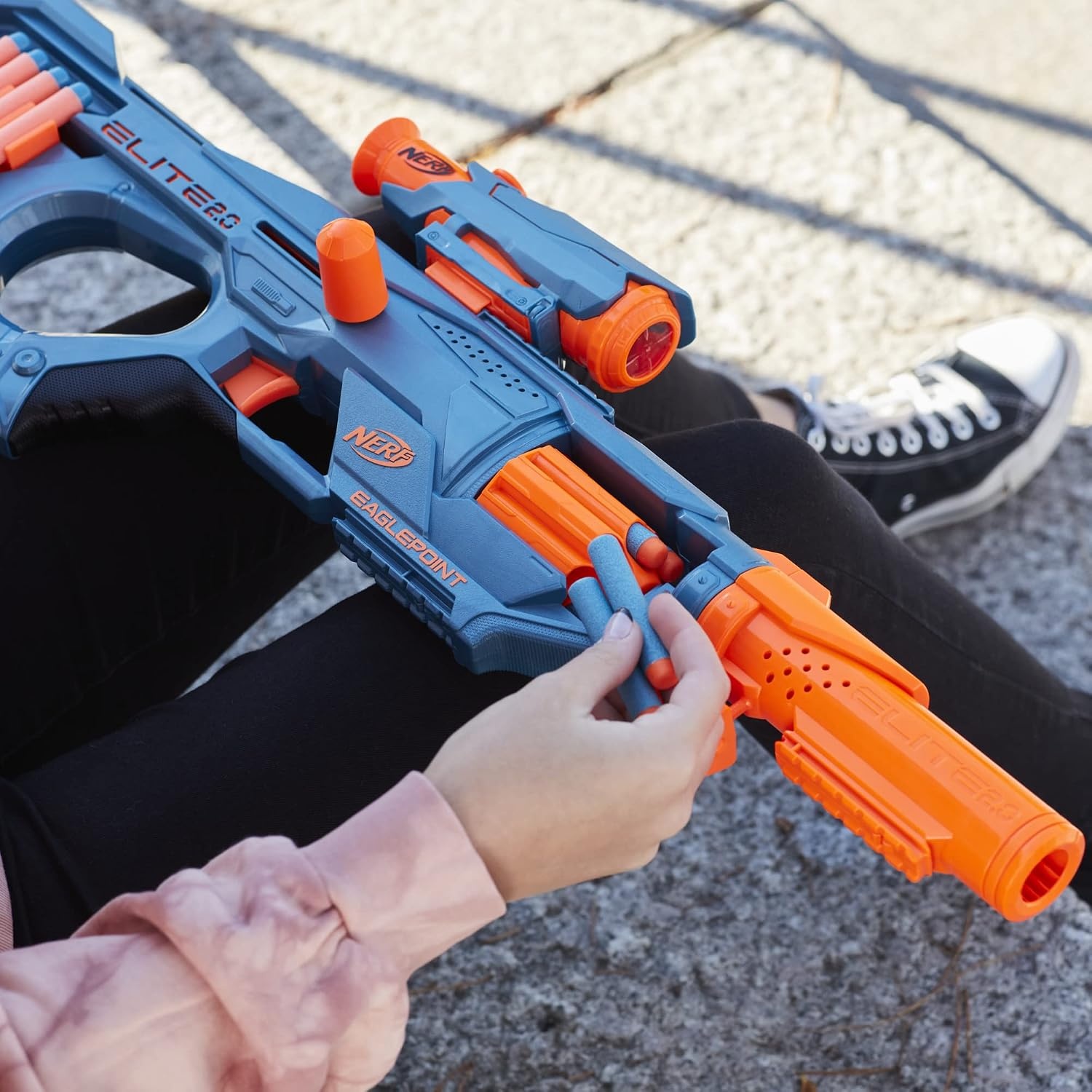 image:imageNerf Elite 20 Eaglepoint RD8 Blaster 8Dart Drum Detachable Scope and Barrel 16 Official Elite Darts Bolt ActionFrustrationFree Packaging