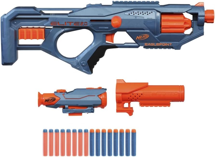 image:imageNerf Elite 20 Eaglepoint RD8 Blaster 8Dart Drum Detachable Scope and Barrel 16 Official Elite Darts Bolt ActionStandard Packaging