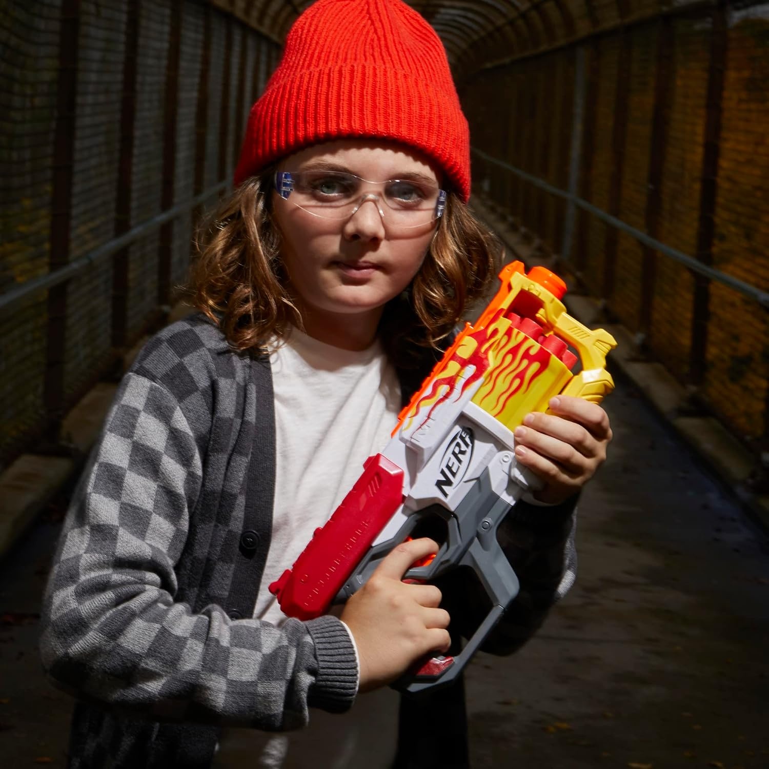 image:imageNerf Mega CycloneShock Toy Blaster Hotrod Color Style 6Dart Drum 6 AccuStrike Mega Darts Easy Priming Amazon ExclusiveHotrod