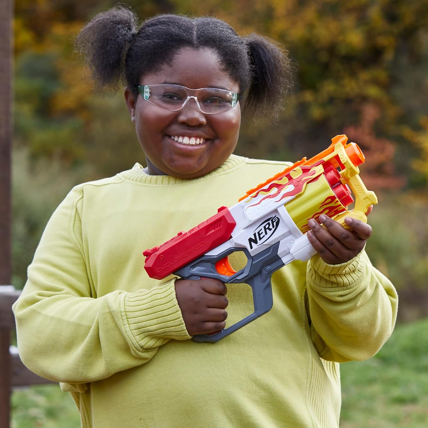 image:imageNerf Mega CycloneShock Toy Blaster Hotrod Color Style 6Dart Drum 6 AccuStrike Mega Darts Easy Priming Amazon ExclusiveHotrod