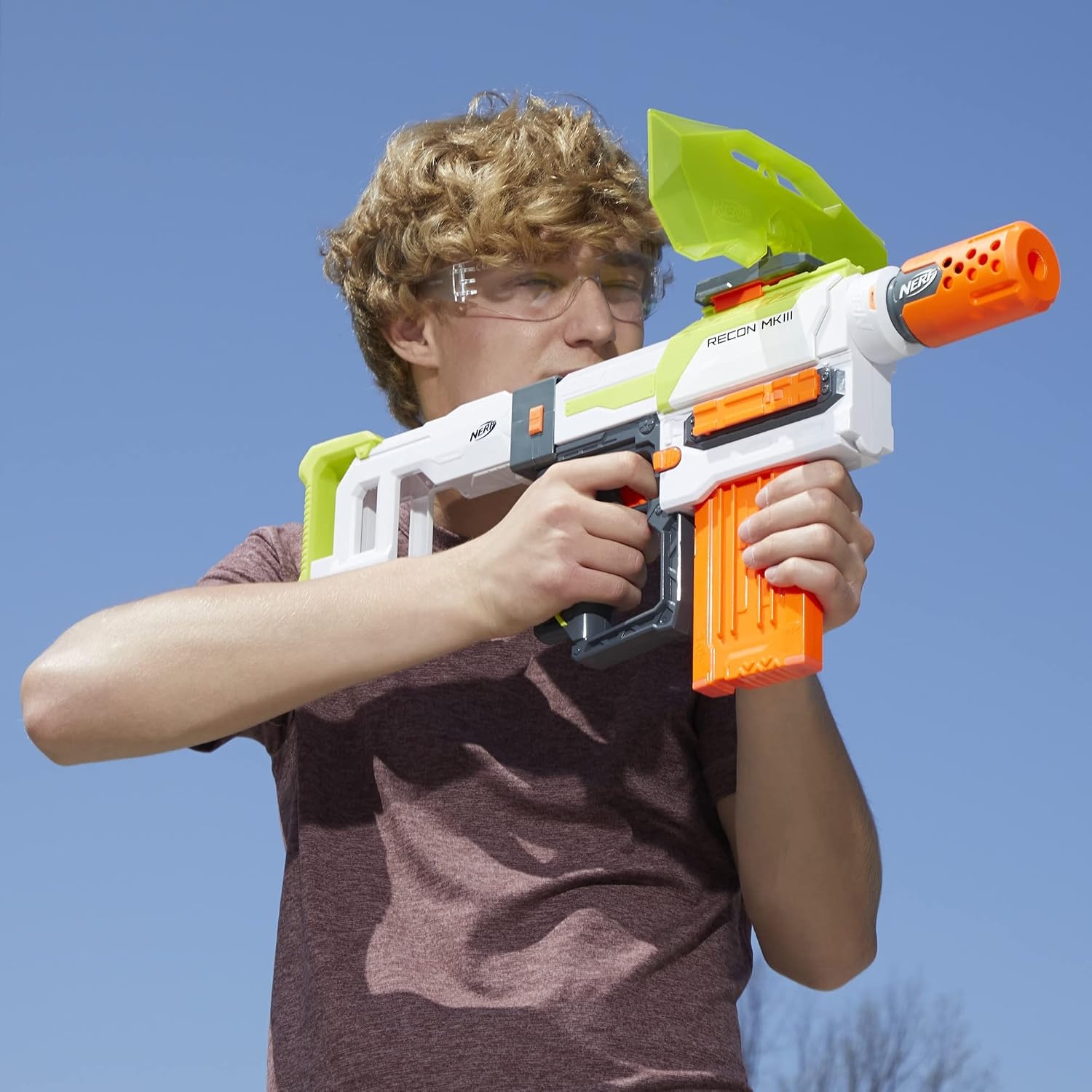 image:imageNerf Modulus Recon MKIII Blaster Removable Stock amp Barrel 12Dart Clip 12 Nerf Elite Darts Dart Shield Kids Outdoor Toys Amazon Exclusive