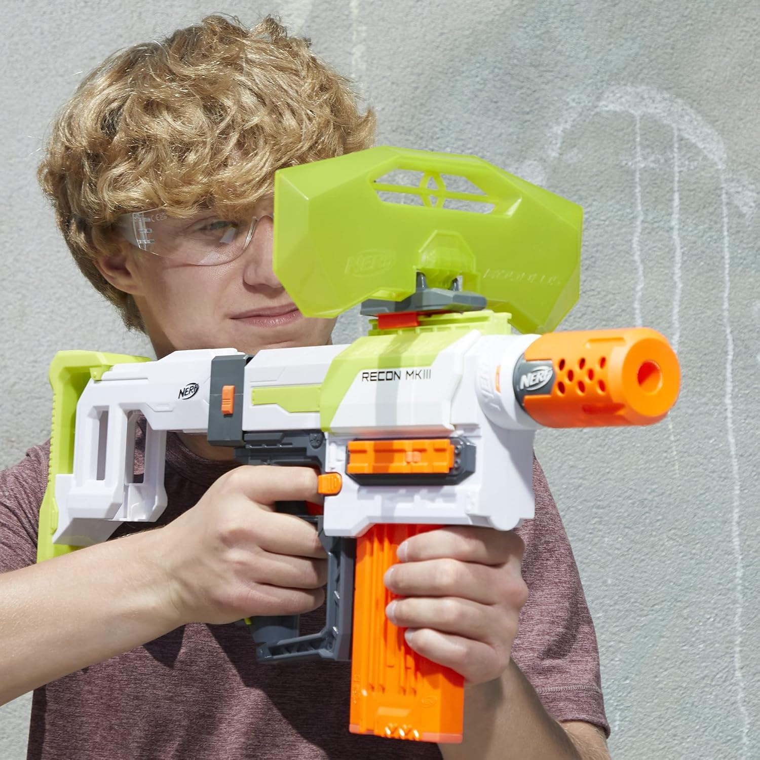 image:imageNerf Modulus Recon MKIII Blaster Removable Stock amp Barrel 12Dart Clip 12 Nerf Elite Darts Dart Shield Kids Outdoor Toys Amazon Exclusive