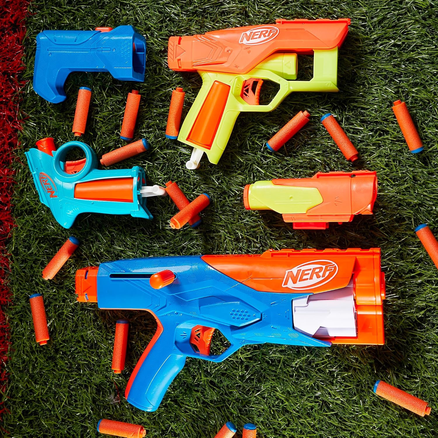 image:imageNerf N Series Gear Up Pack 3X Blasters 18 Nerf N1 Darts Kids Gifts Outdoor Games Ages 8