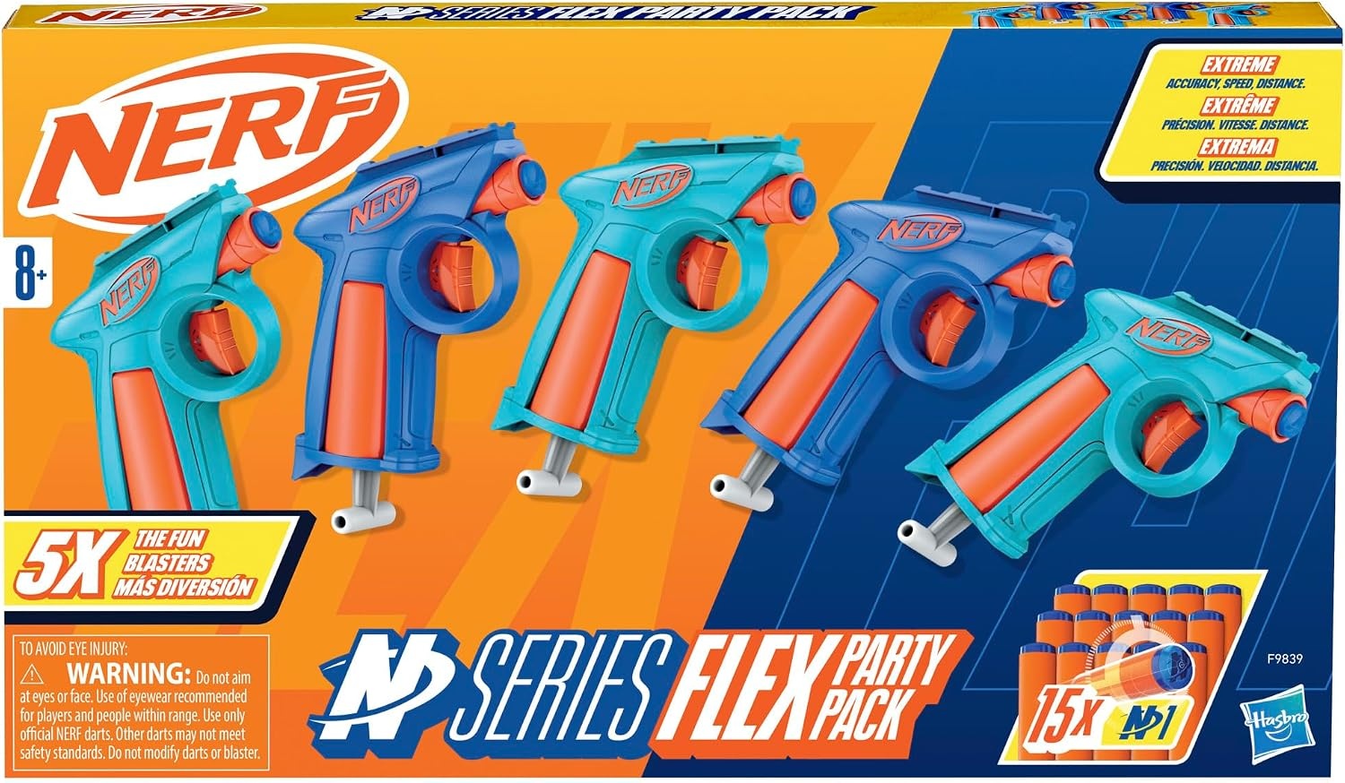 image:imageNerf N Series Party Pack Includes 5 N Series Flex Blasters 15 N1 Darts Compatible Only N Series Blasters Ages 8 Amazon Exclusive