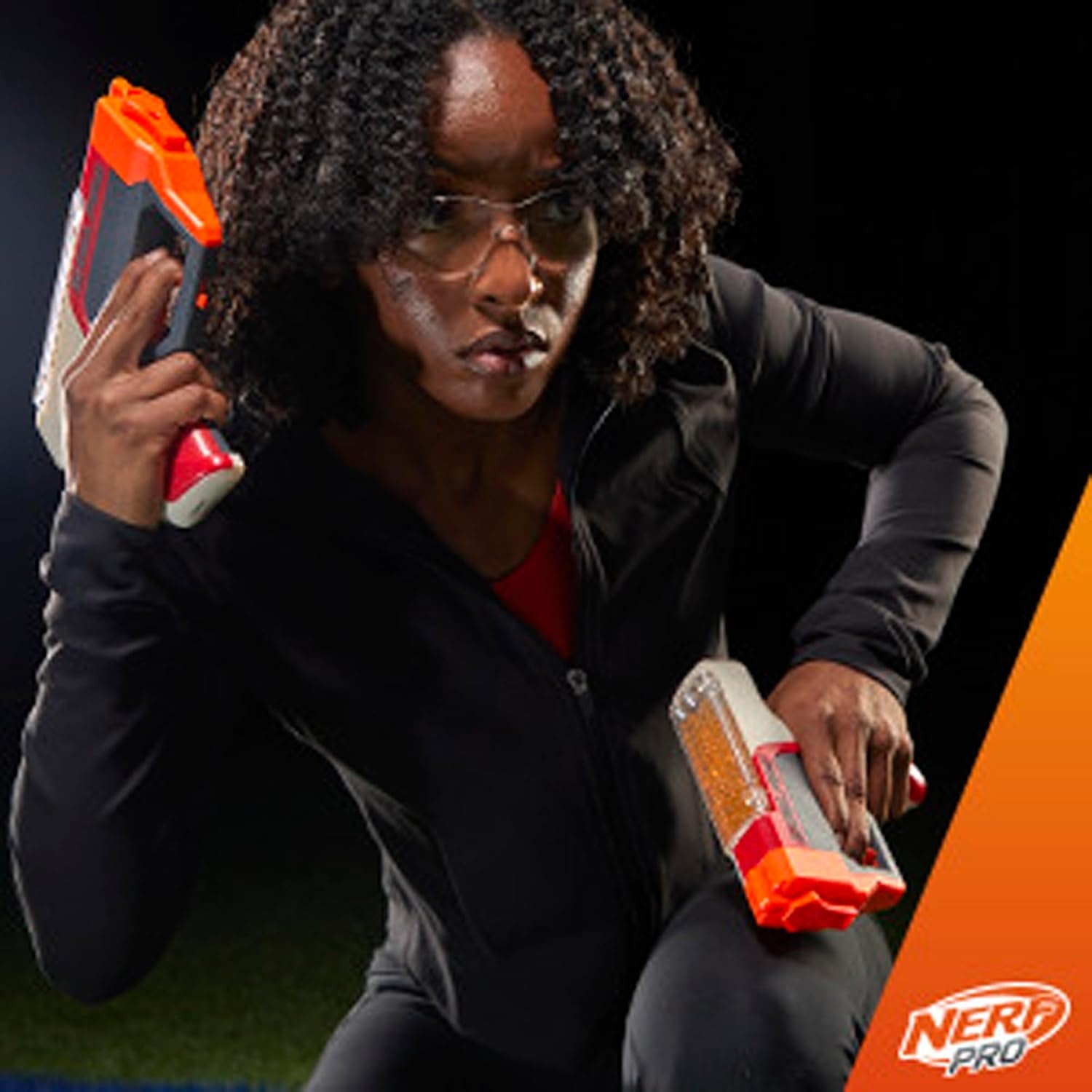 image:imageNerf Pro Gelfire Dual Wield Pack 2 Blasters NoPrime Firing 5000 Gelfire Rounds 2X 100 Round Integrated Hoppers 2 Eyewear Ages 14 amp Up