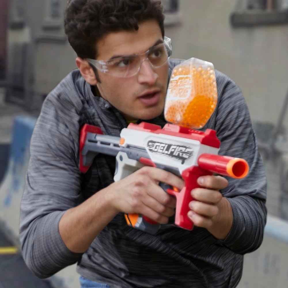image:imageNerf Pro Gelfire Mythic Full Auto Blaster amp 10000 Gelfire Rounds 800 Round Hopper Rechargeable Battery Eyewear Ages 14 amp Up