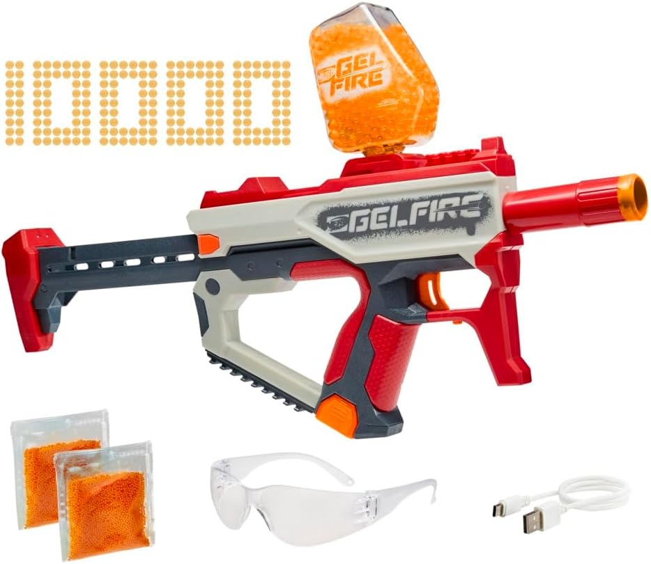 image:imageNerf Pro Gelfire Mythic Full Auto Blaster amp 10000 Gelfire Rounds 800 Round Hopper Rechargeable Battery Eyewear Ages 14 amp Up