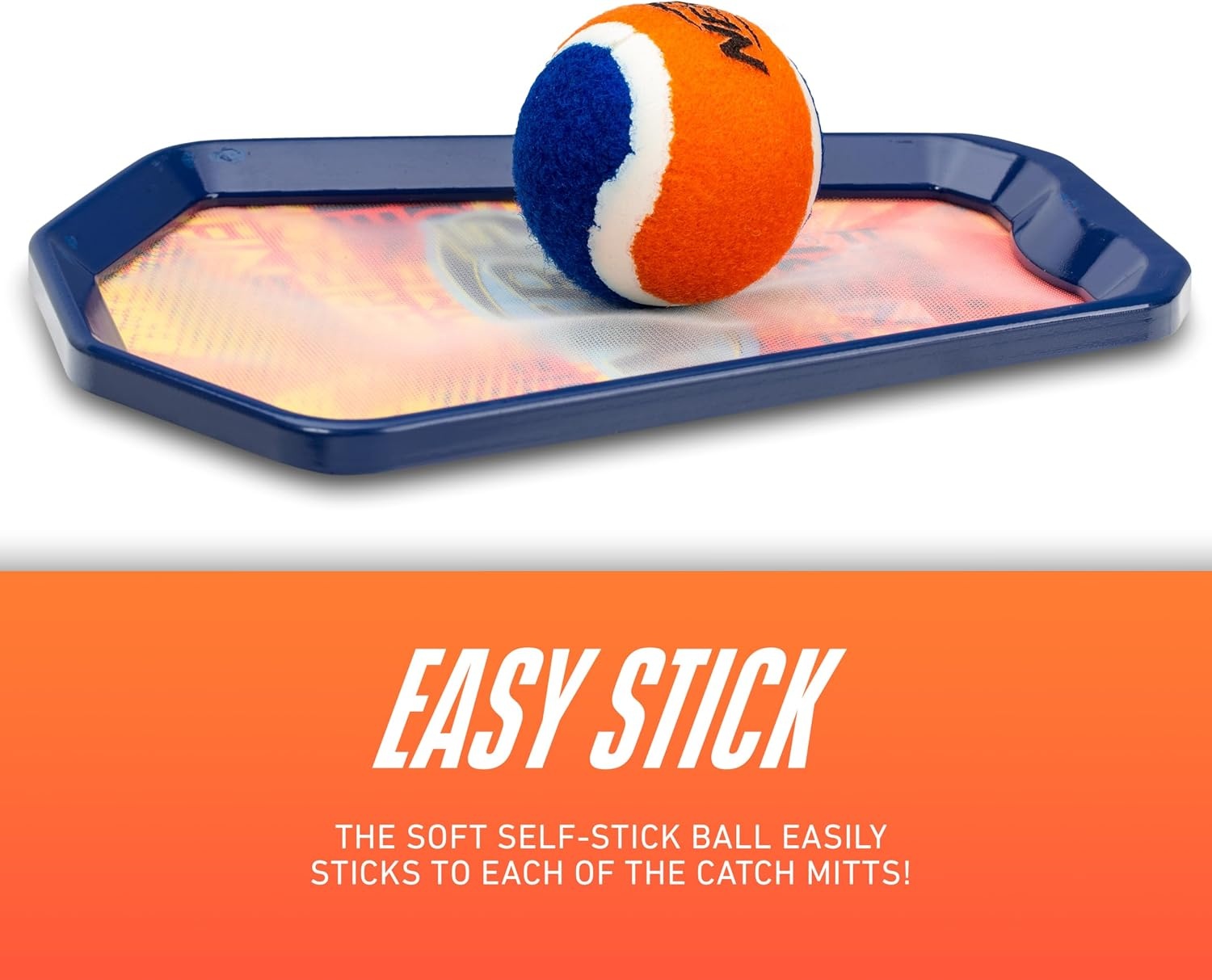 image:imageNerf Toss and Catch Game with Paddles Ball Tennis Catch Game with 2 Self Stick Paddles Perfect Kids Beach Toy Backyard Set Includes 2 Sticky Mitts Tennis Ball