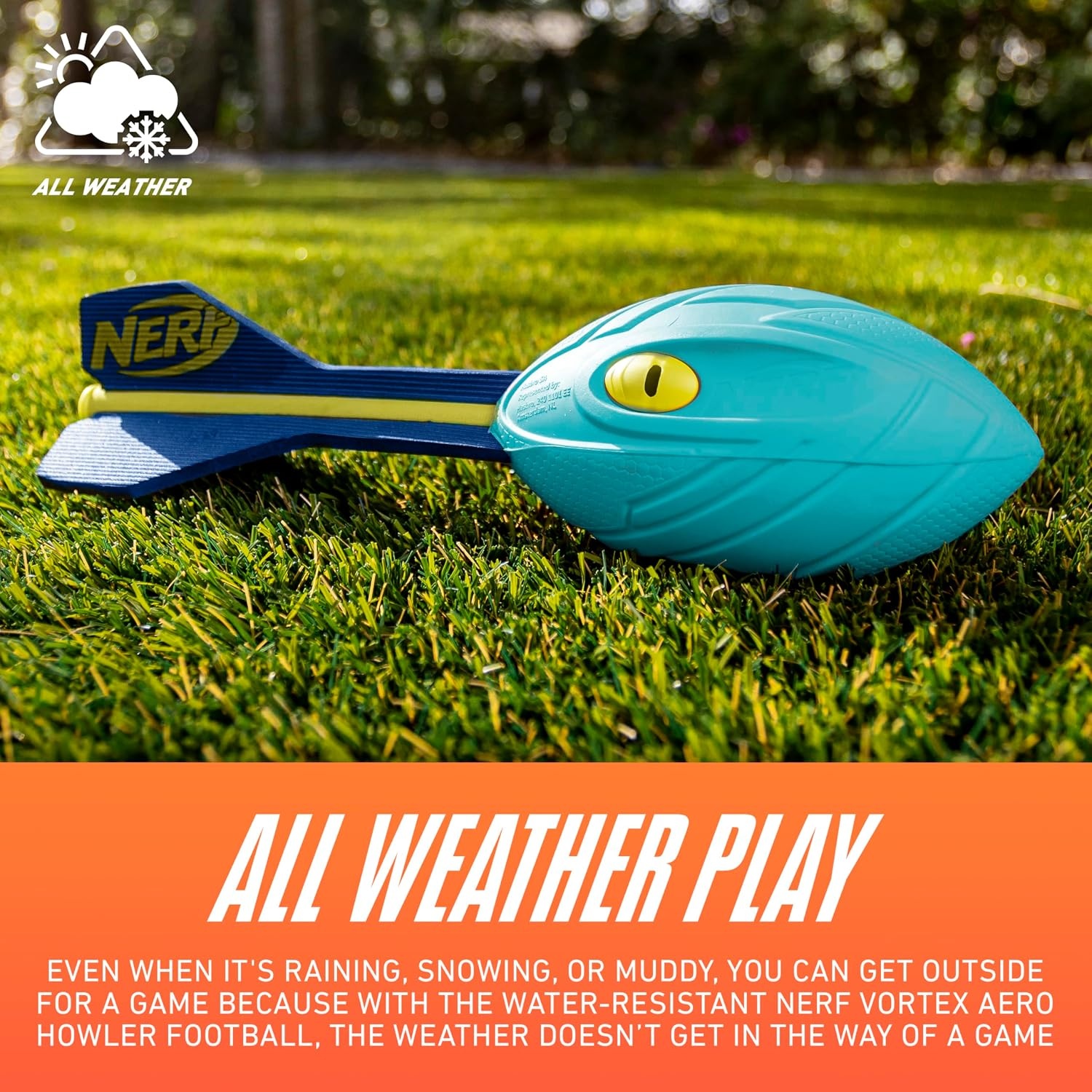 image:imageNerf Vortex Aero Howler Neon Foam Ball Classic LongDistance Football FlightOptimizing Tail Whistling Sound Indoor amp Outdoor Fun Amazon ExclusiveLight Blue