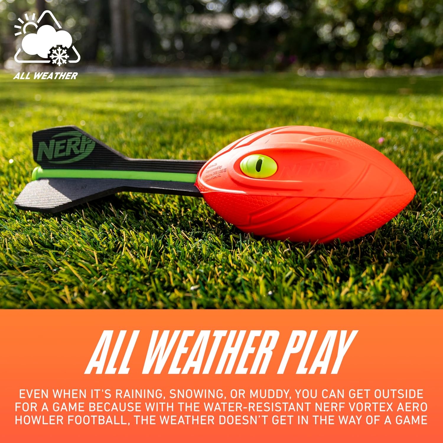 image:imageNerf Vortex Aero Howler Neon Foam Ball Classic LongDistance Football FlightOptimizing Tail Whistling Sound Indoor amp Outdoor Fun Amazon ExclusiveRed