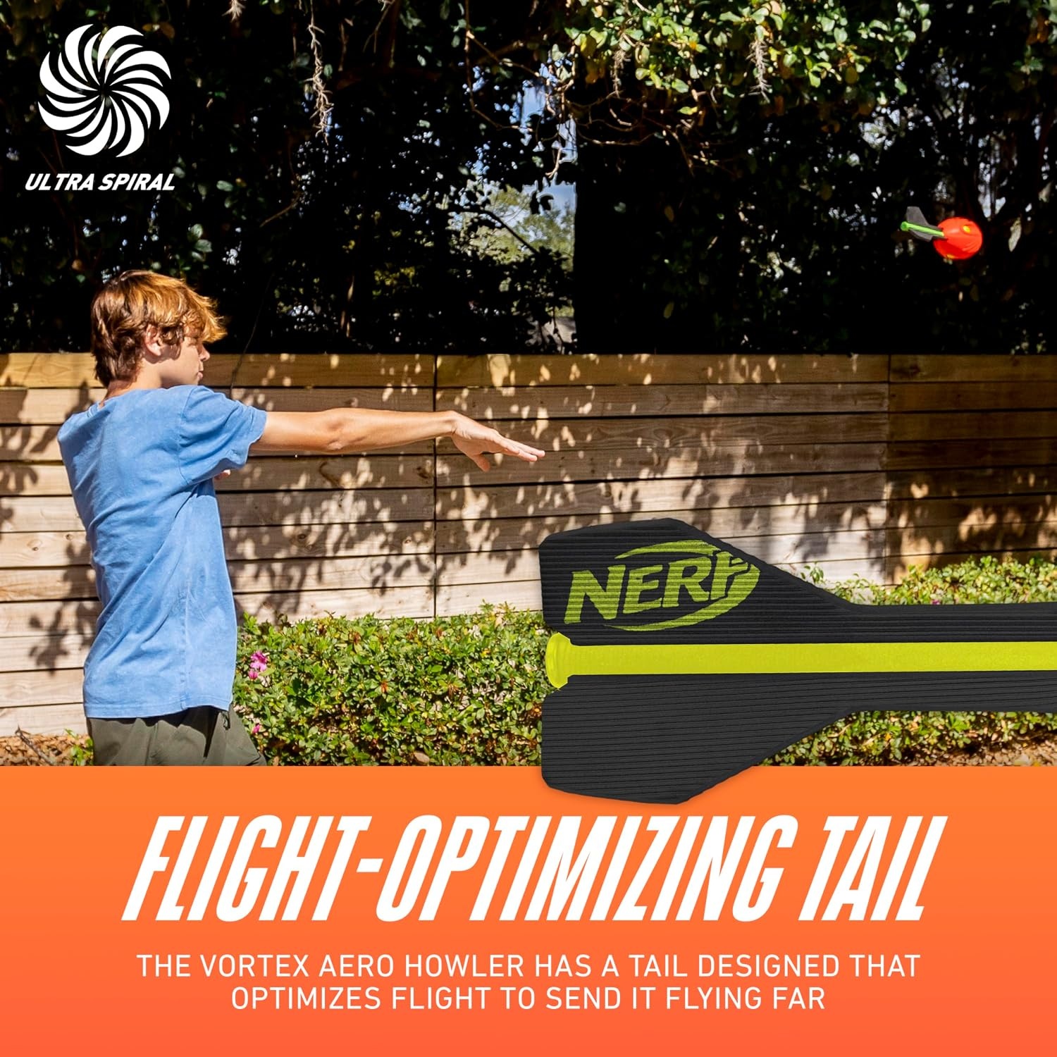 image:imageNerf Vortex Aero Howler Neon Foam Ball Classic LongDistance Football FlightOptimizing Tail Whistling Sound Indoor amp Outdoor Fun Amazon ExclusiveRed