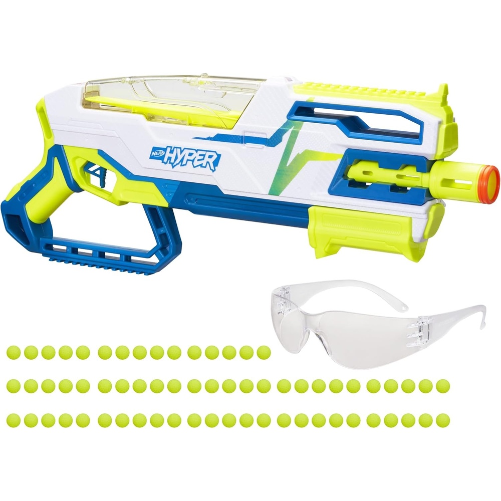 image:imageNERF Hyper Bundle Siege50 PumpAction Blaster Up to 110 FPS Velocity Eyewear Amazon Exclusive