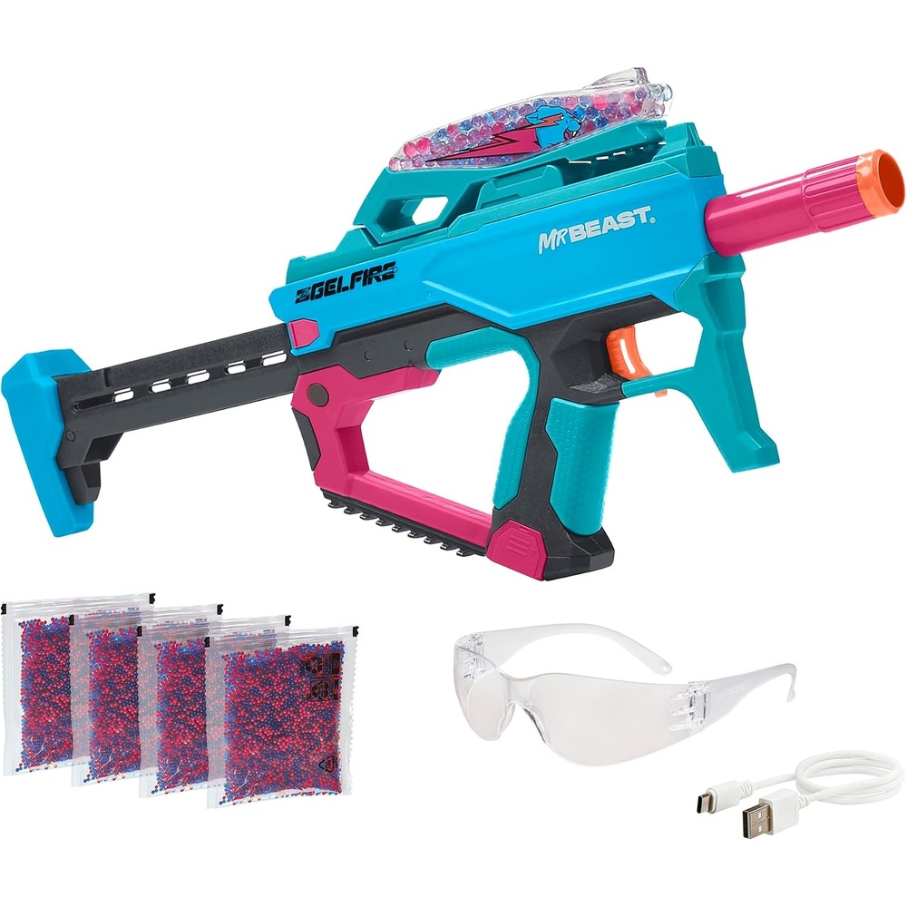 image:imageNERF Pro Gelfire X MrBeast Full Auto Blaster amp 20000 Gelfire Rounds 300 Round Hopper Rechargeable Battery Eyewear Ages 14 amp Up