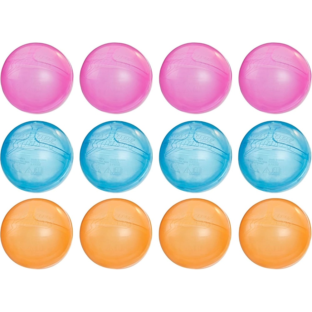 image:imageNERF Super Soaker Hydro Balls Party 12Pack Reusable Water Balloons WaterFilled Balls Burst on Impact Fast Refill Outdoor Toy for Kids Ages 6 amp Up