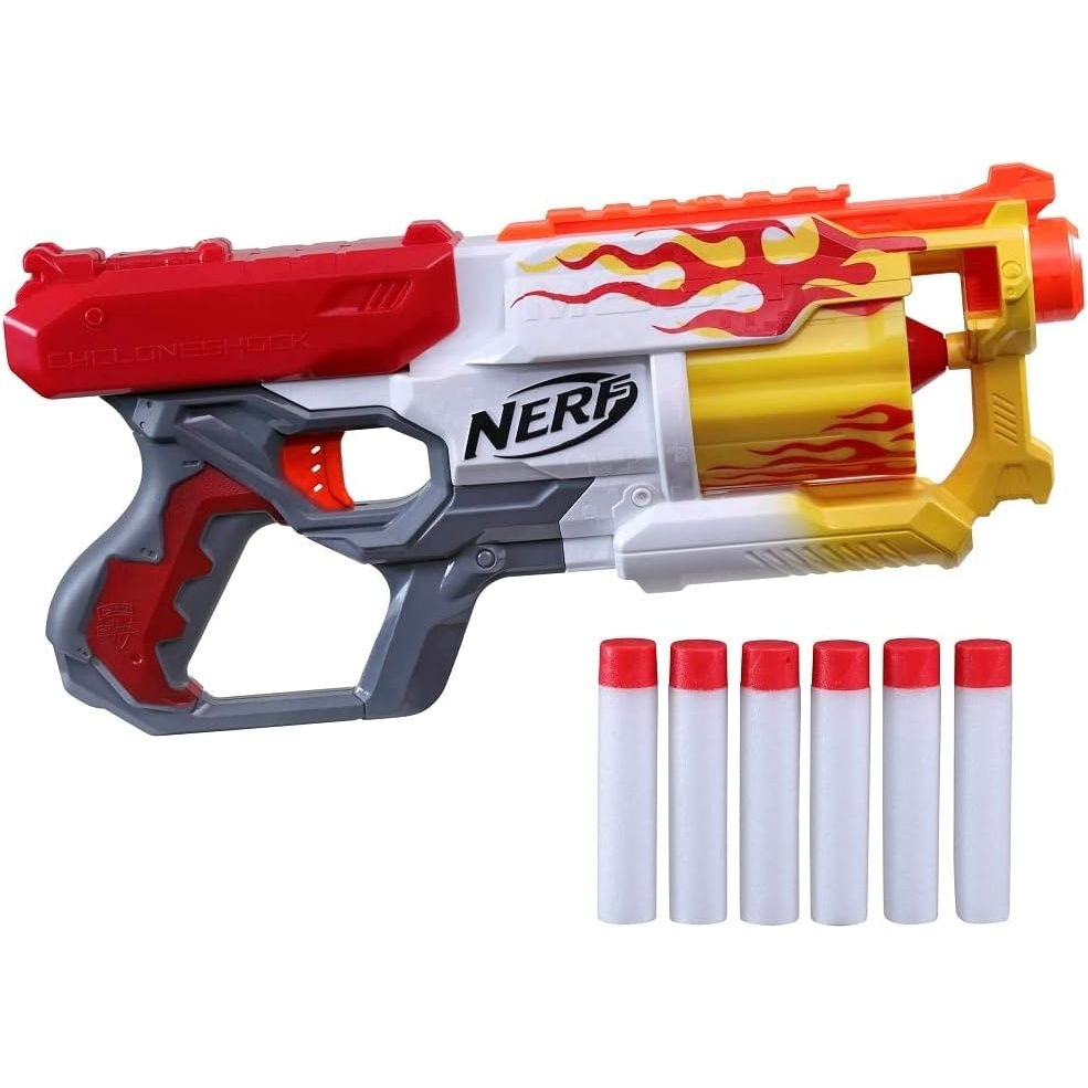image:imageNerf Mega CycloneShock Toy Blaster Hotrod Color Style 6Dart Drum 6 AccuStrike Mega Darts Easy Priming Amazon ExclusiveHotrod