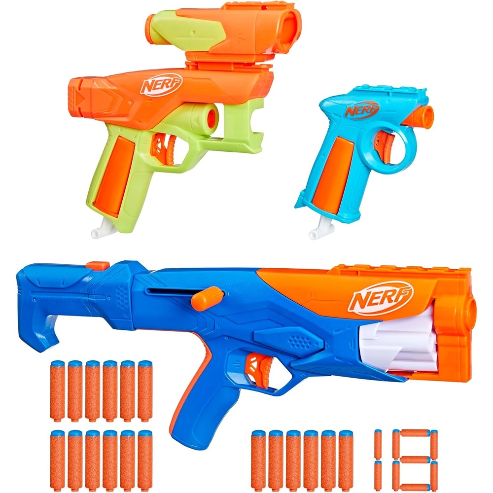 image:imageNerf N Series Gear Up Pack 3X Blasters 18 Nerf N1 Darts Kids Gifts Outdoor Games Ages 8