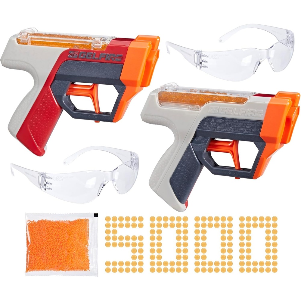 image:imageNerf Pro Gelfire Dual Wield Pack 2 Blasters NoPrime Firing 5000 Gelfire Rounds 2X 100 Round Integrated Hoppers 2 Eyewear Ages 14 amp Up
